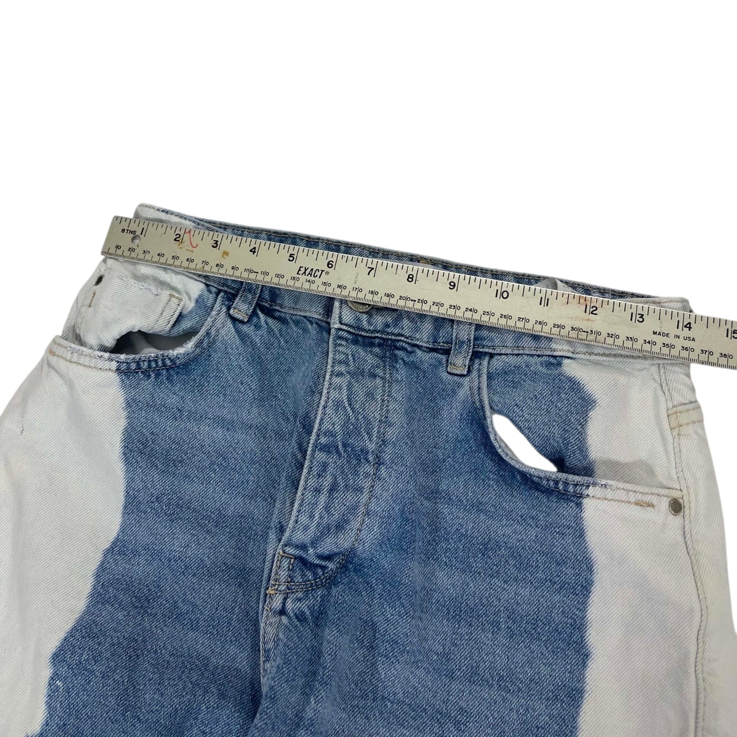 ZARA BLUE & WHITE TIE-DYE DENIM (UK 28)