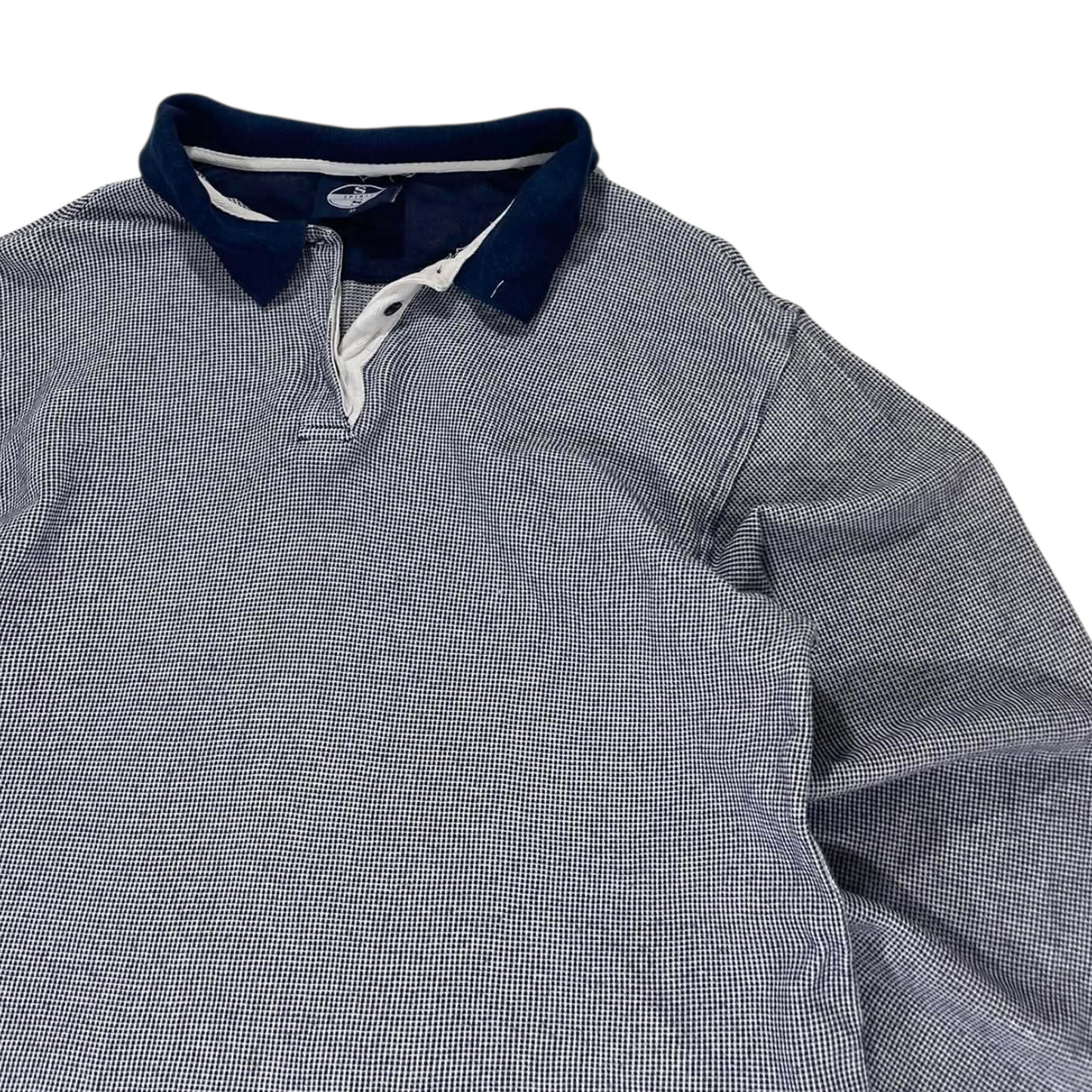 SPIRIT NAVY BLUE GINGHAM POLO SHIRT (M-L)
