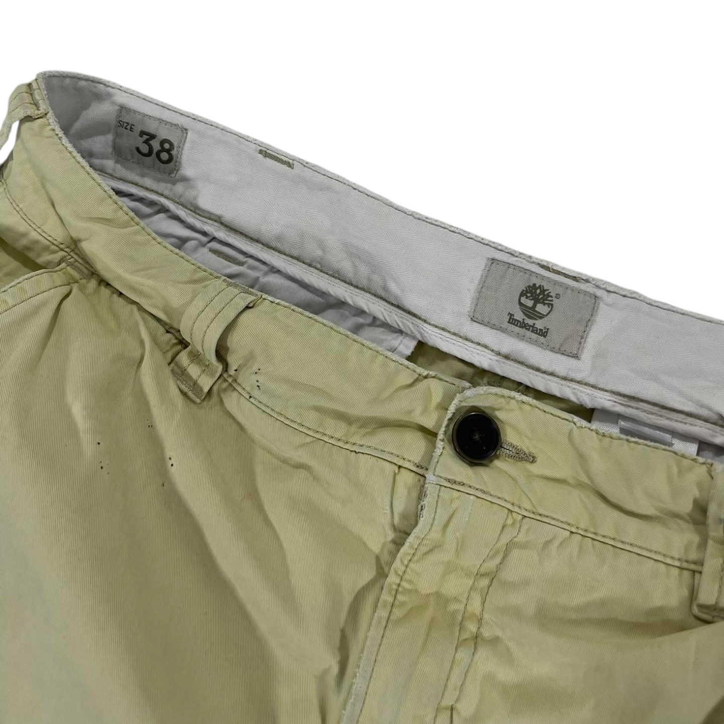 VINTAGE TIMBERLAND KHAKI CARGO SHORTS WITH ADJUSTABLE WAIST AND POCKETS (38)