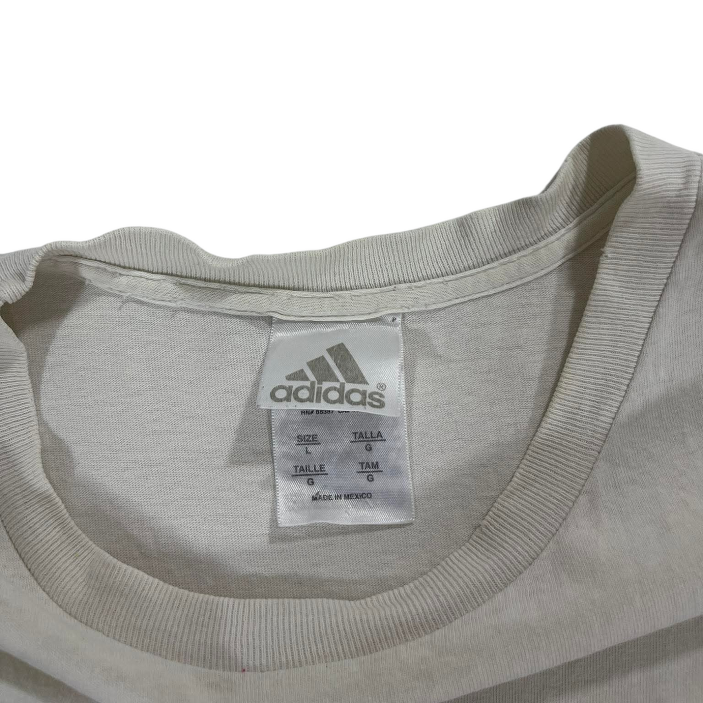 VINTAGE CLASSIC ADIDAS COTTON T-SHIRT WITH BLACK LOGO (L)