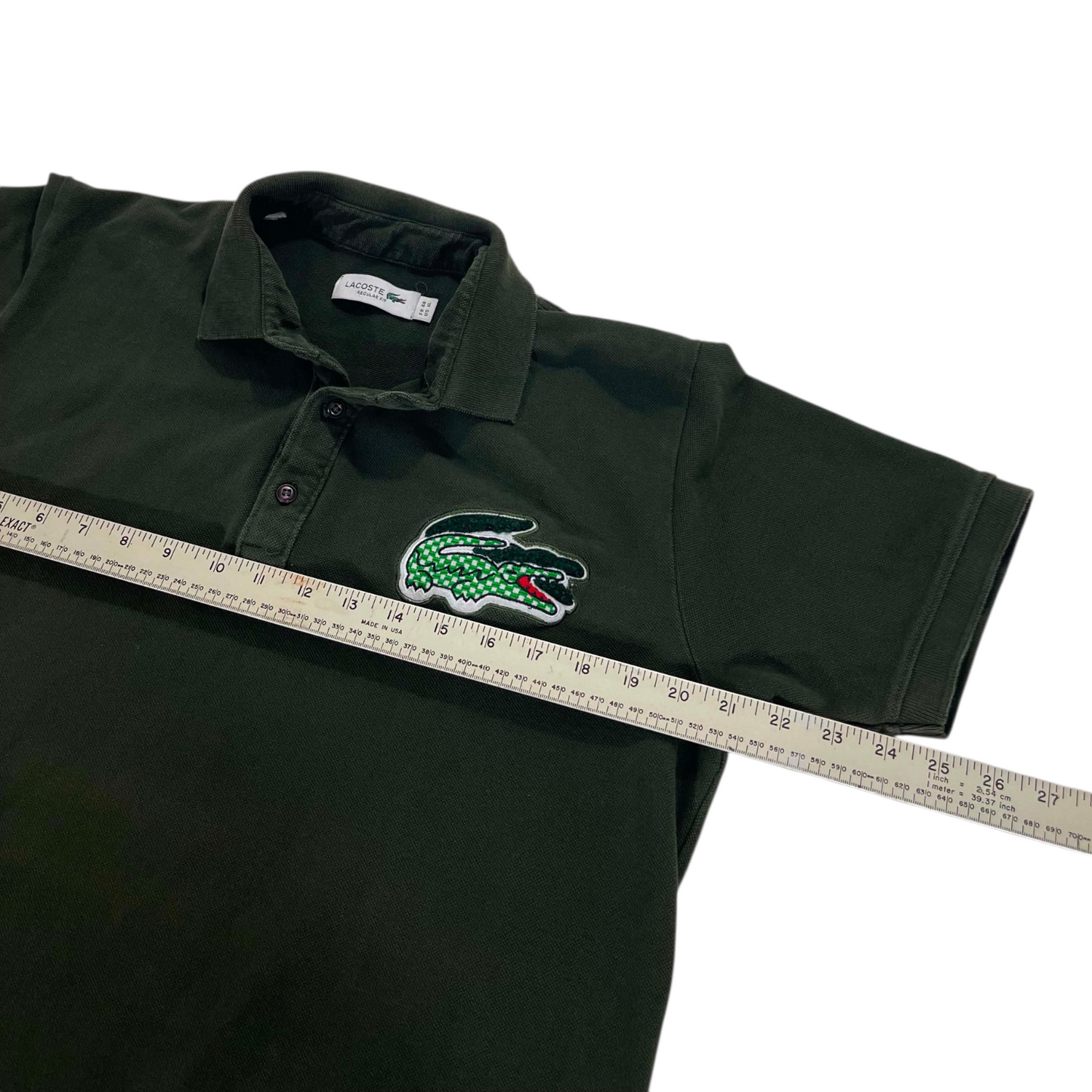 LACOSTE GREEN CROCODILE POLO SHIRT (M)