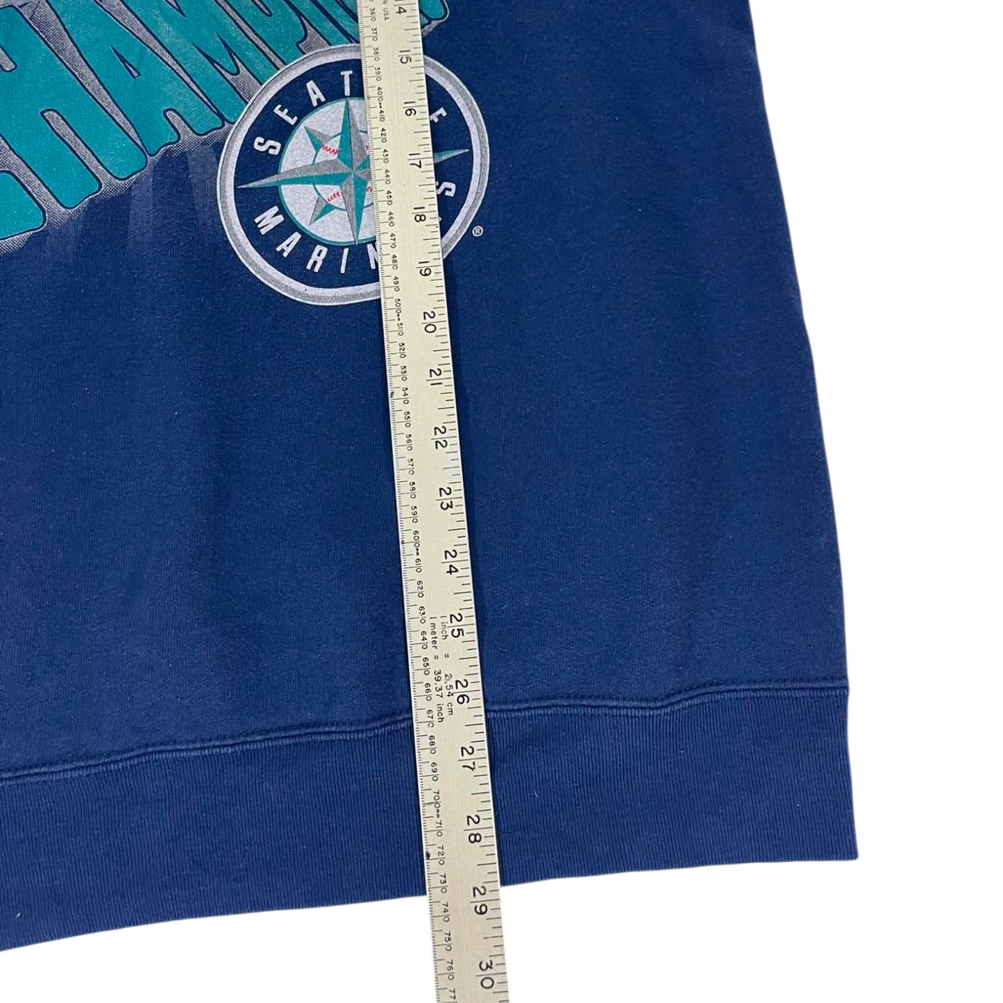 90s SEATTLE MARINERS NAVY CREWNECK SWEATSHIRT (L)