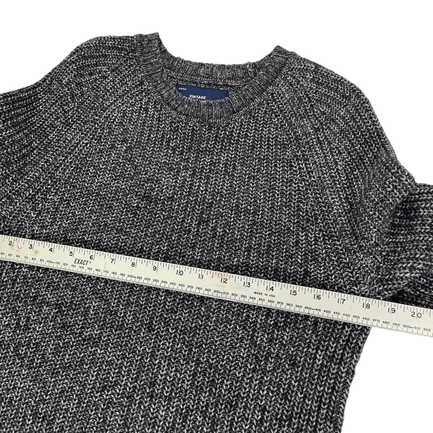 VINTAGE SUPERDRY GREY KNIT JUMPER (L)