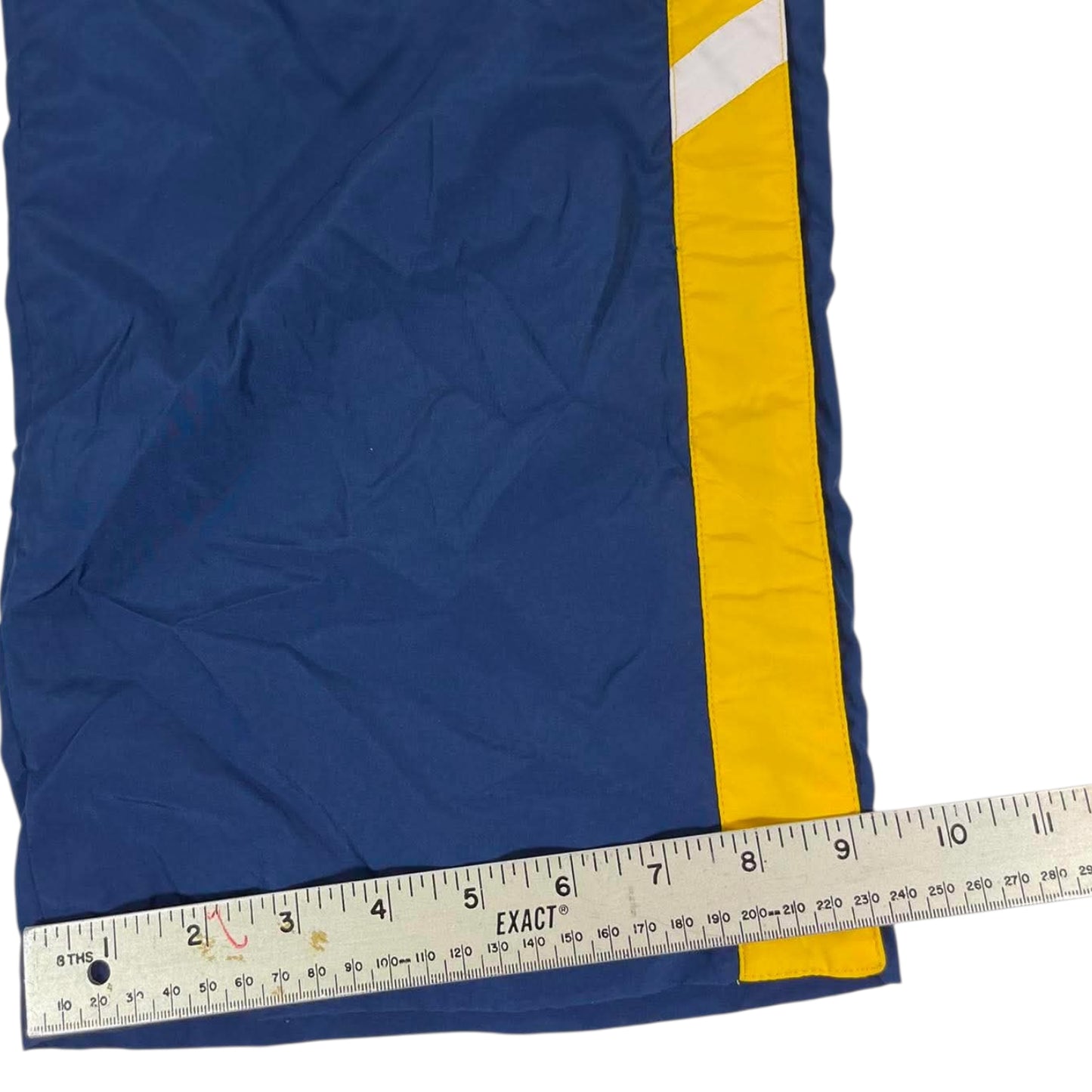 VINTAGE SNAP ON NIKE BLUE AND YELLOW TRACK PANTS (L)