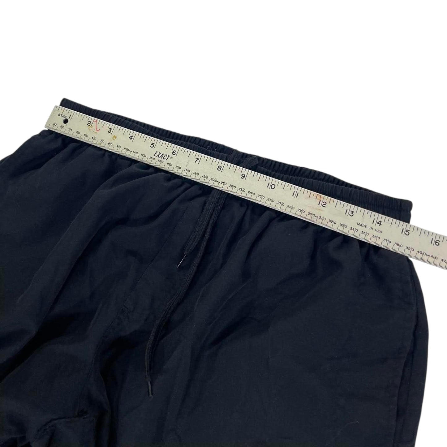 VINTAGE LEDGE BLACK BAGGY WIDE LEG TRACK PANTS (XL)