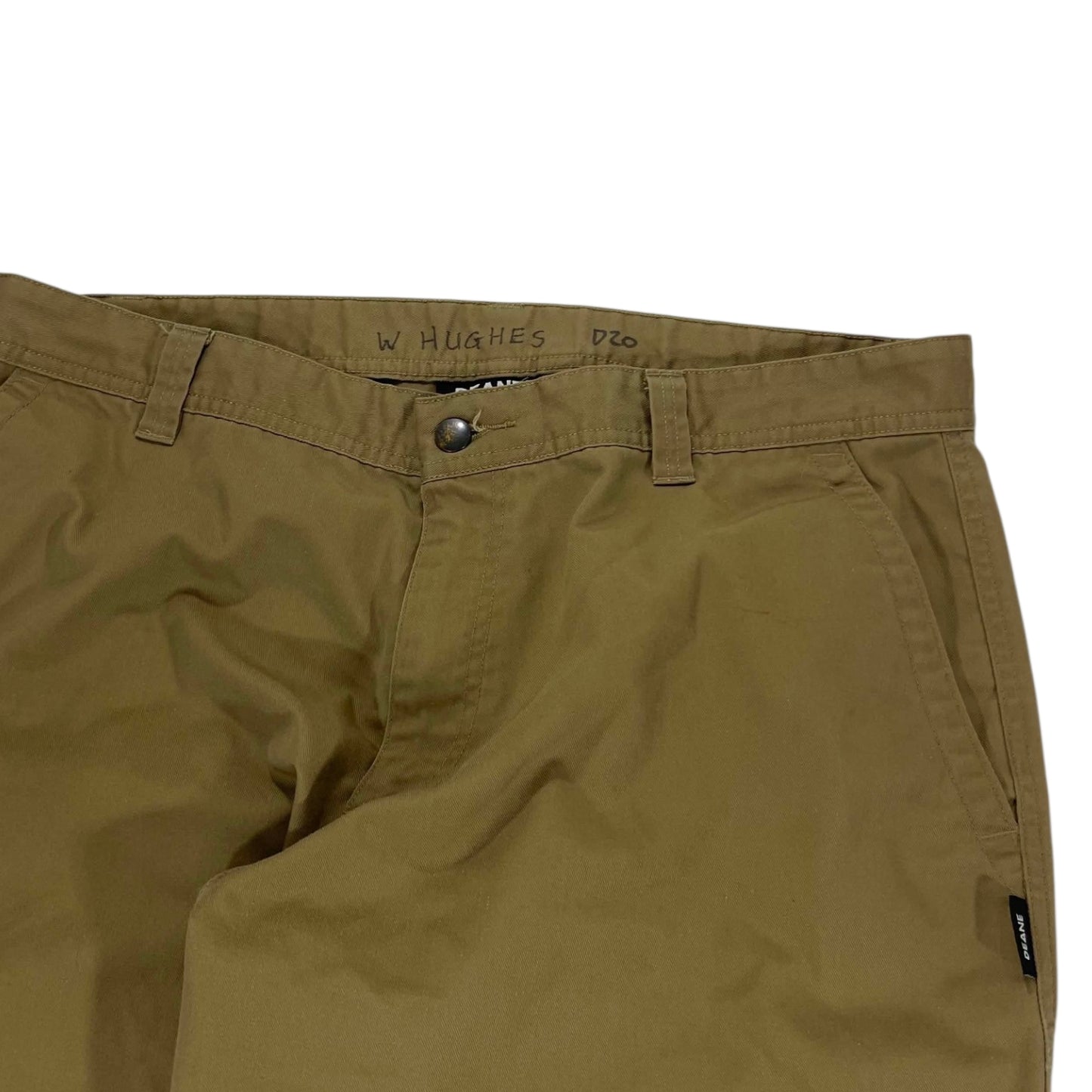 VINTAGE TAN WIDE LEG CHINO PANTS (36)