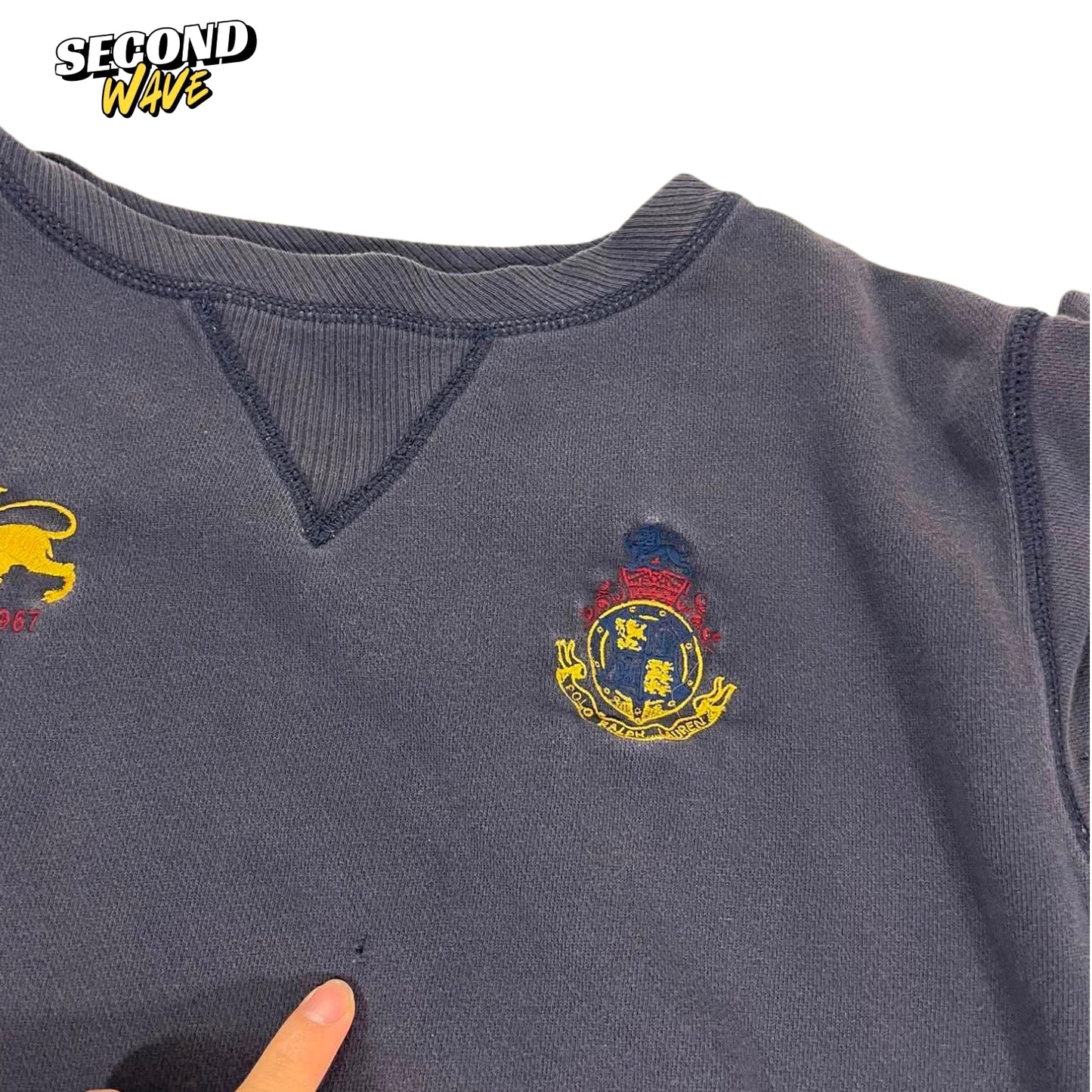 VINTAGE RALPH LAUREN NAVY BLUE CREWNECK (M)