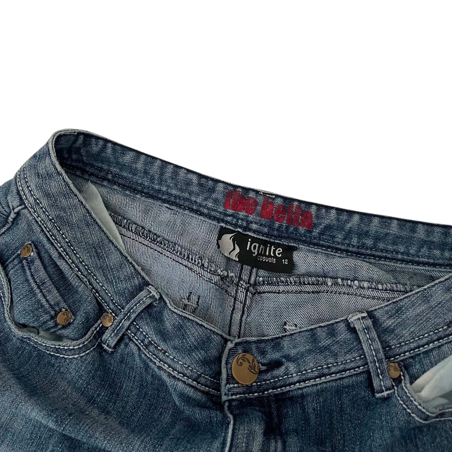 Y2K LOW RISE FLARE JEANS (UK 12)