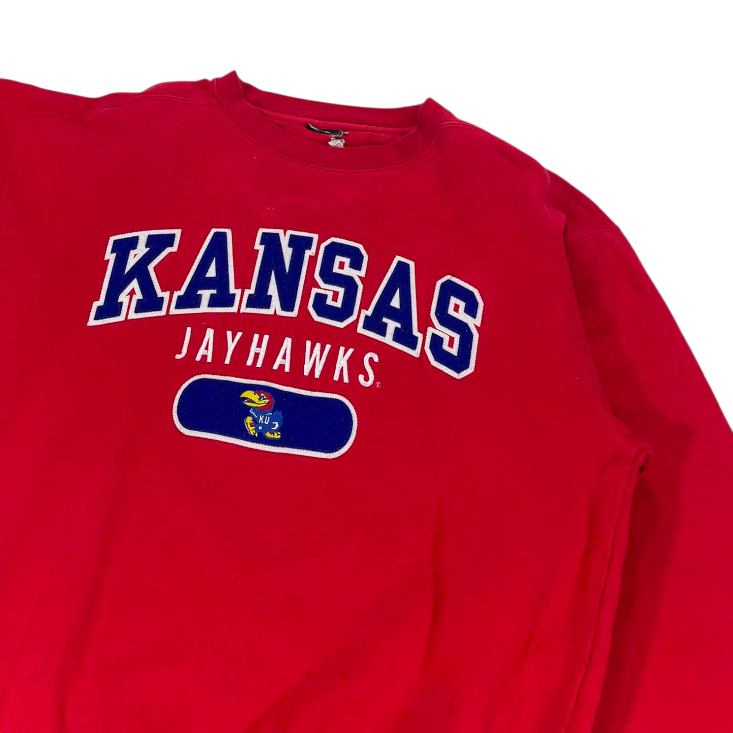 KANSAS JAYHAWKS RED CREWNECK SWEATSHIRT (M-L)