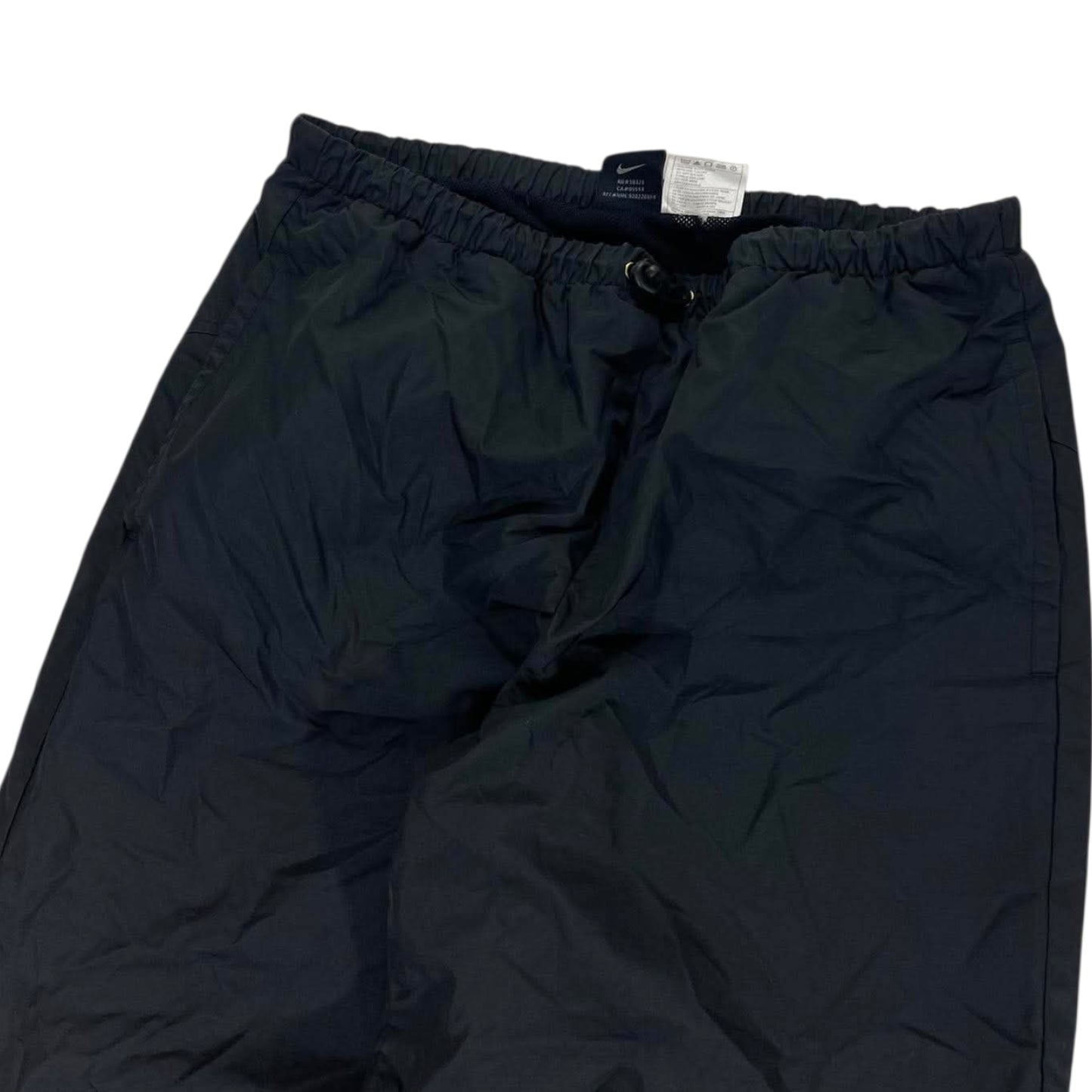 VINTAGE NIKE BLACK BAGGY WIDE LEG TRACK PANTS (M)