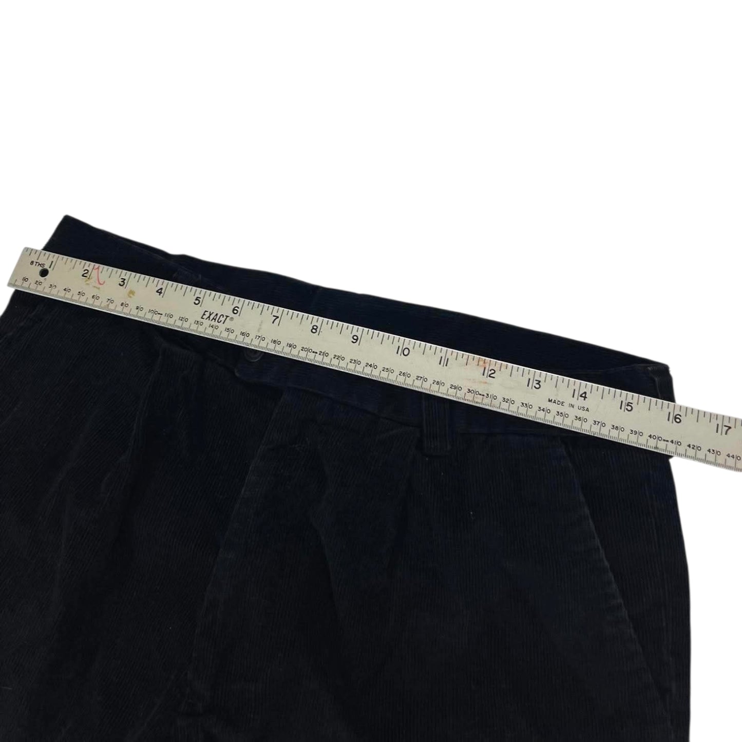 VINTAGE BRACKS BLACK CORDUROY WIDE LEG TROUSERS (32)