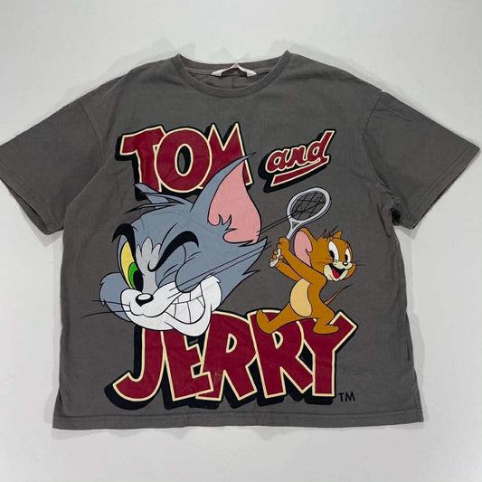 VINTAGE TOM AND JERRY GREY COTTON T-SHIRT (M)