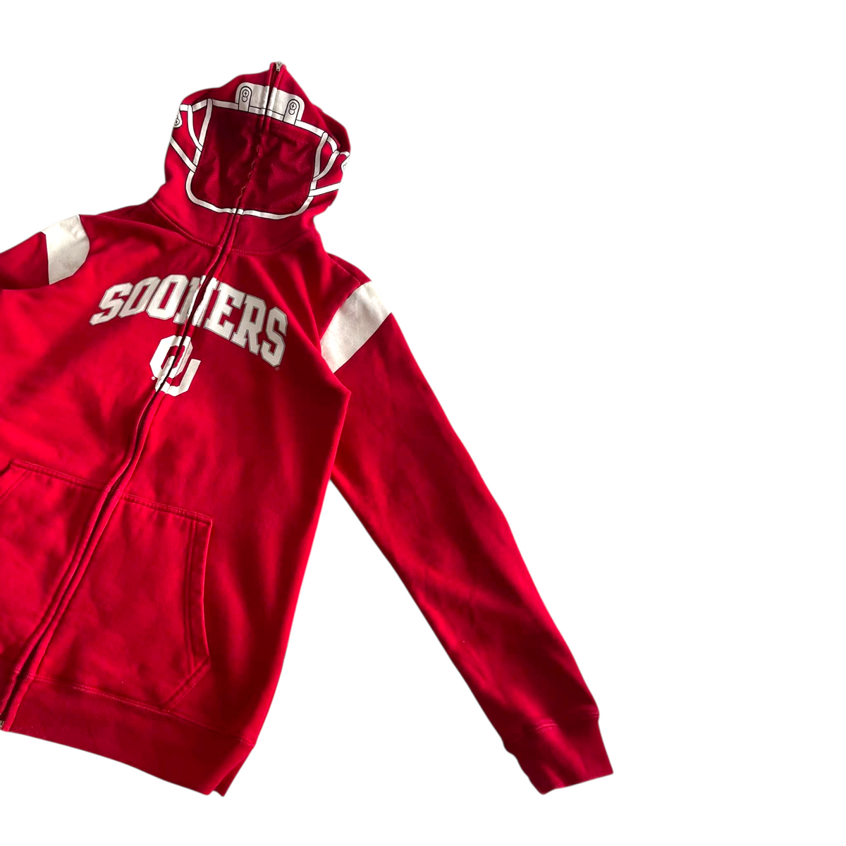 OKLAHOMA SOONERS RED ZIP UP HOODIE (S)