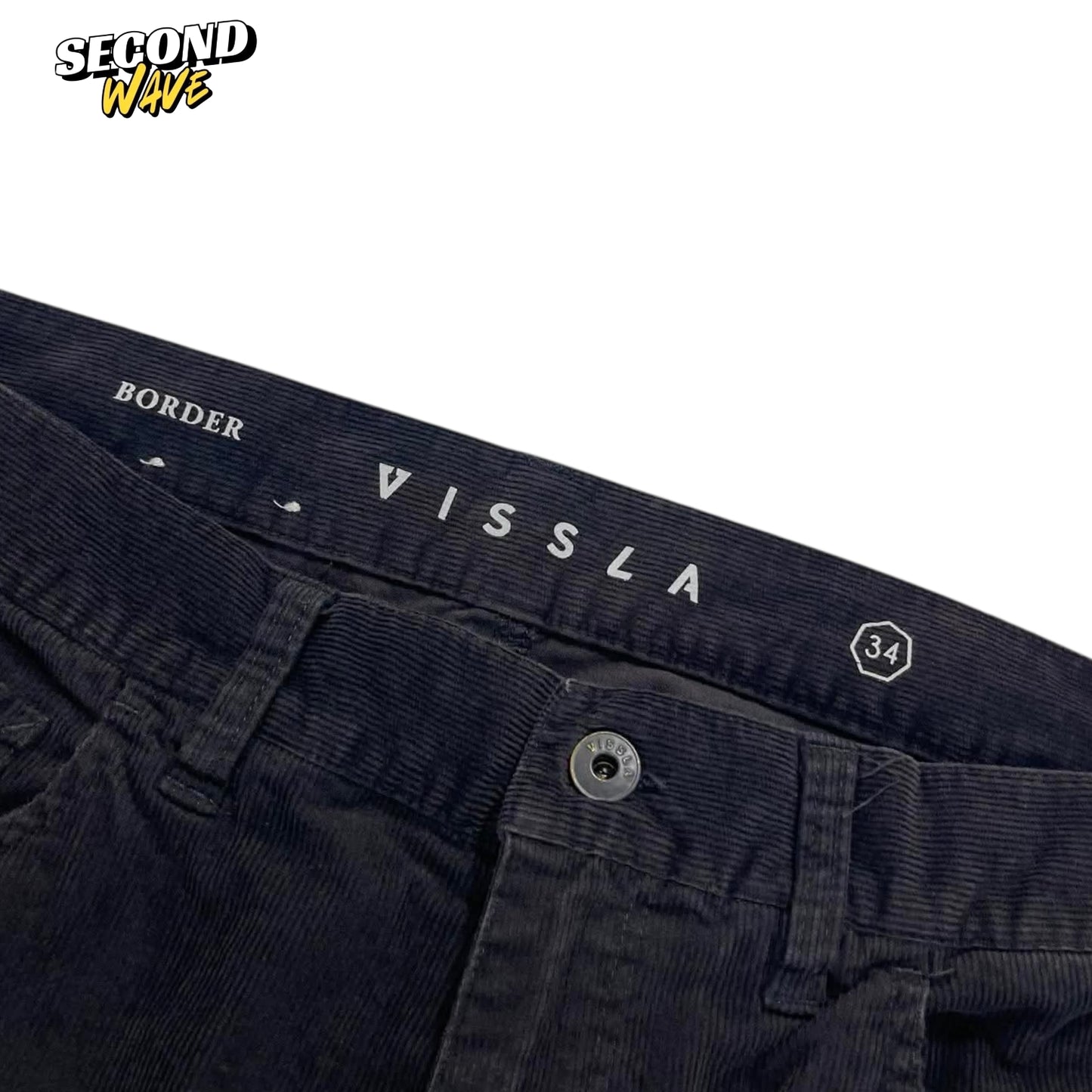 VISSLA DARK BROWN CORDUROY TROUSERS (34)