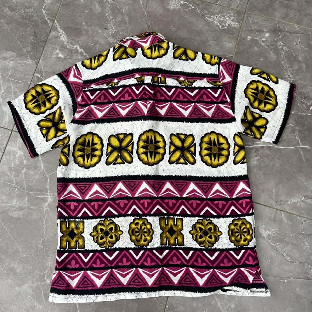 90s A-Z COLLECTION MULTICOLOURED BUTTON UP SHIRT (L)