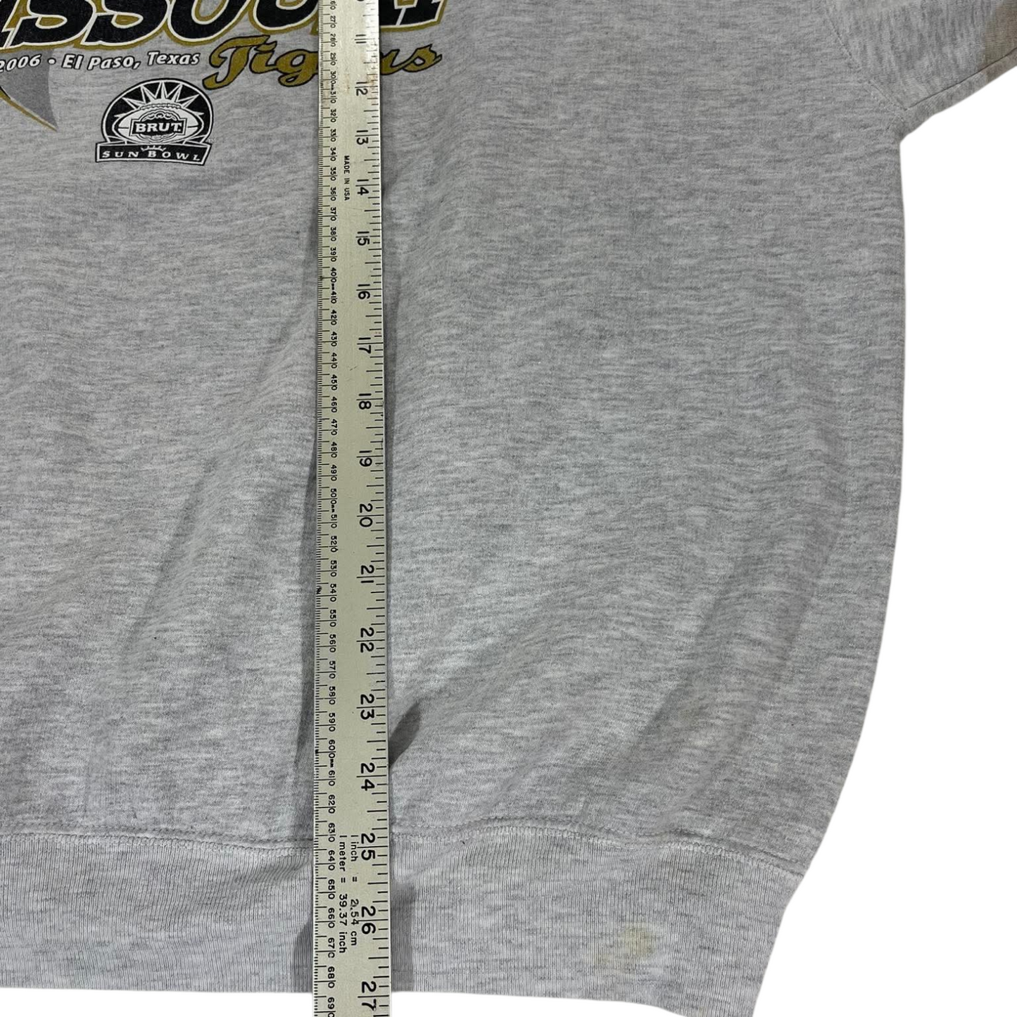 LEE GREY MISSOURI TIGERS CREWNECK SWEATSHIRT (L)