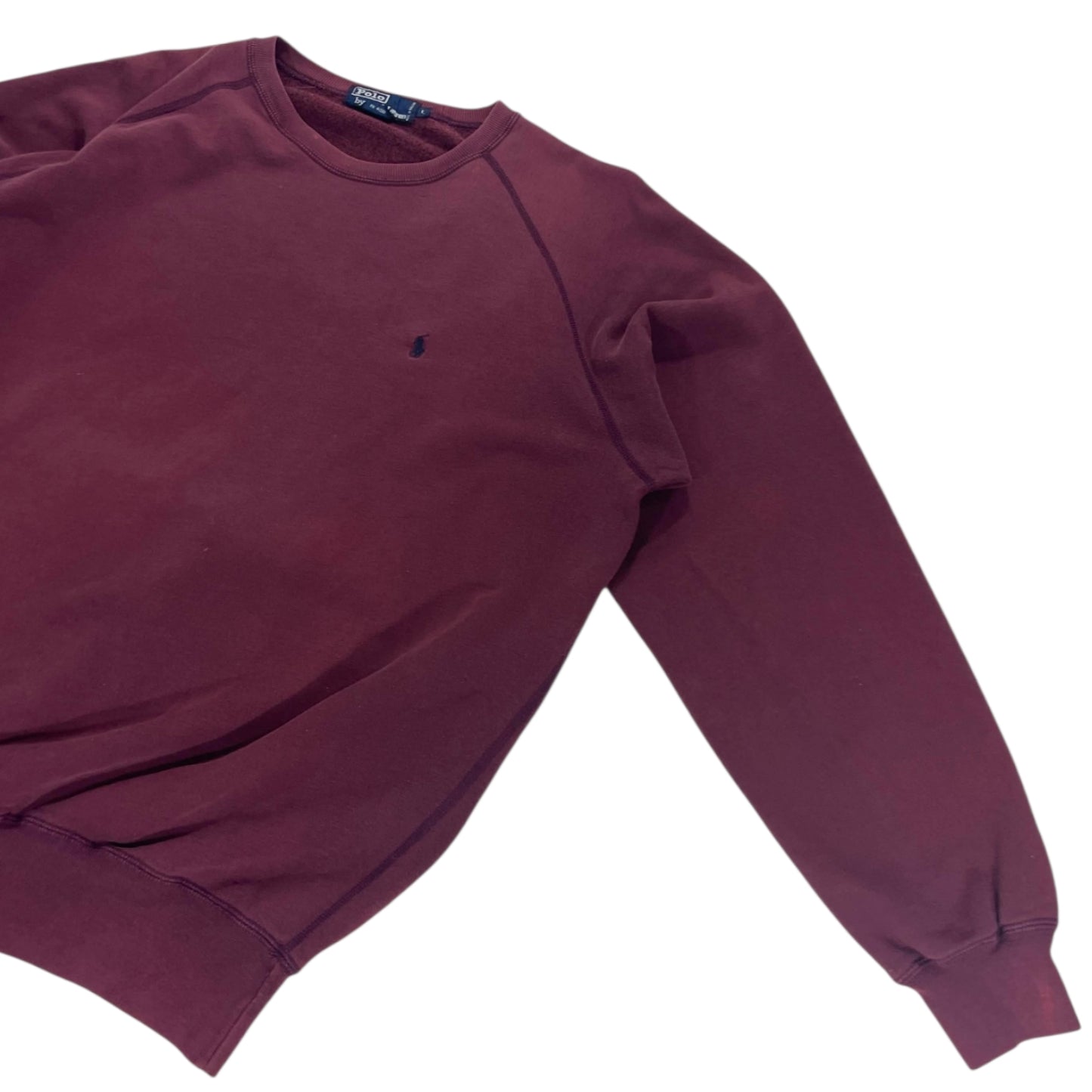 TRASHED POLO RALPH LAUREN BURGUNDY CREWNECK (L)
