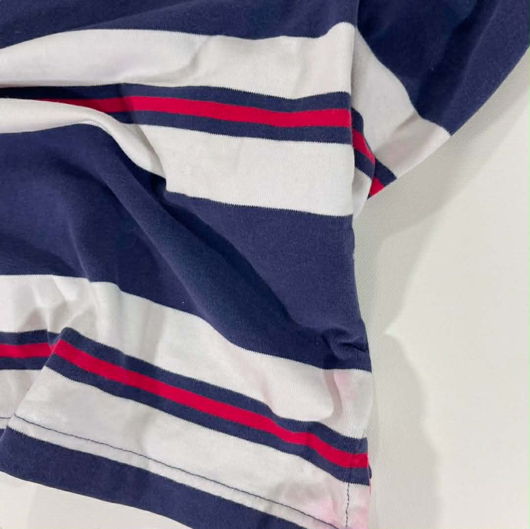 Y2K WRANGLER NAVY BLUE STRIPED QUARTER ZIP SWEATSHIRT (10)