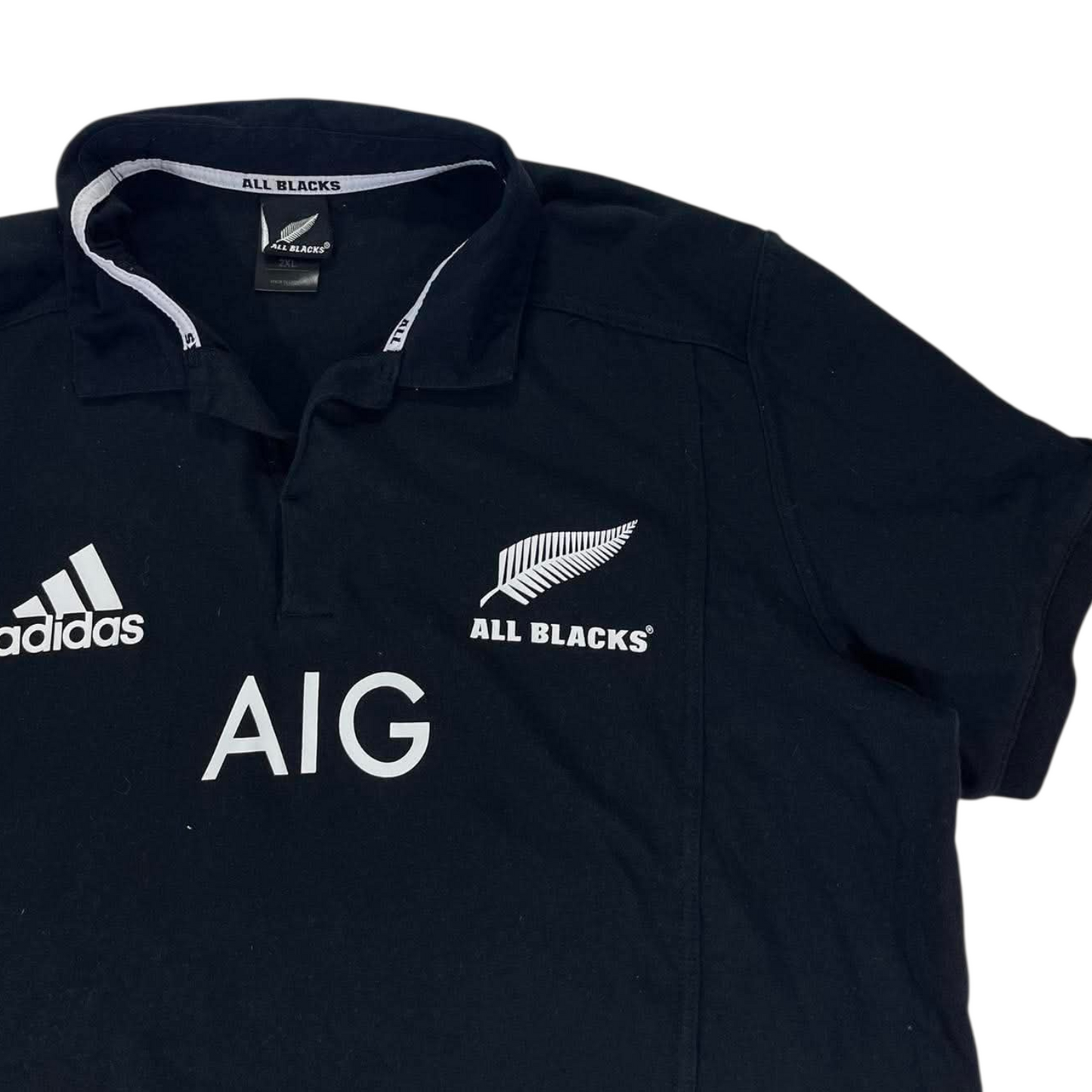ADIDAS ALL BLACKS BLACK RUGBY POLO SHIRT (XL)