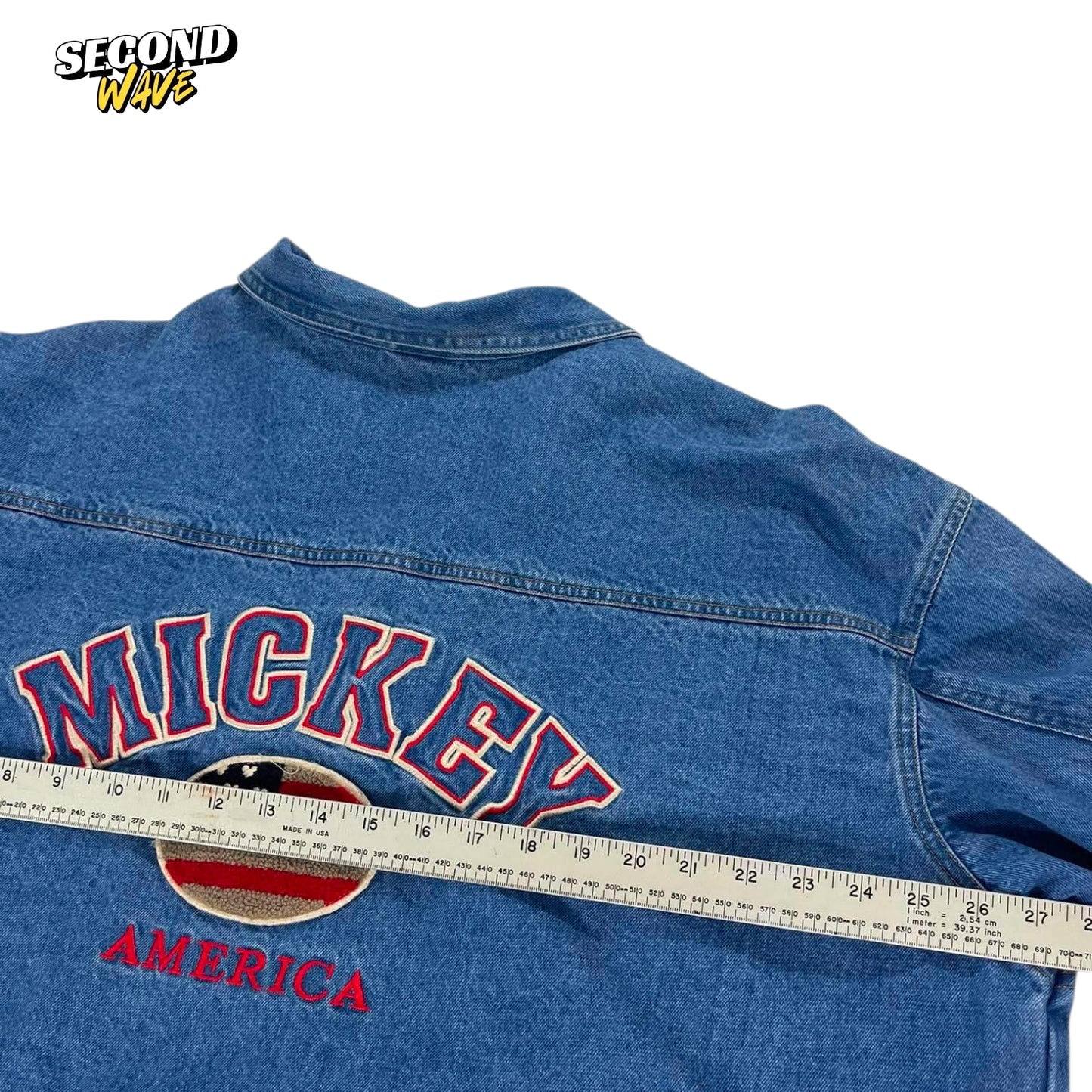 VINTAGE DISNEY MICKEY MOUSE BLUE DENIM JACKET (3XL)