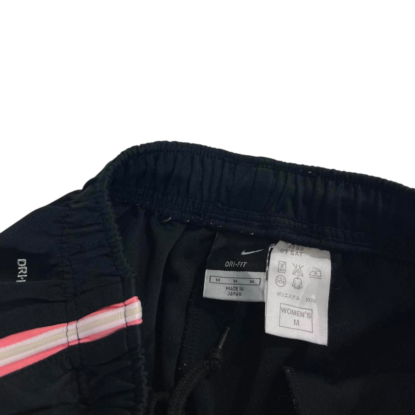 VINTAGE NIKE BLACK WITH PINK HIT TRACKPANTS (M-L) ⁴