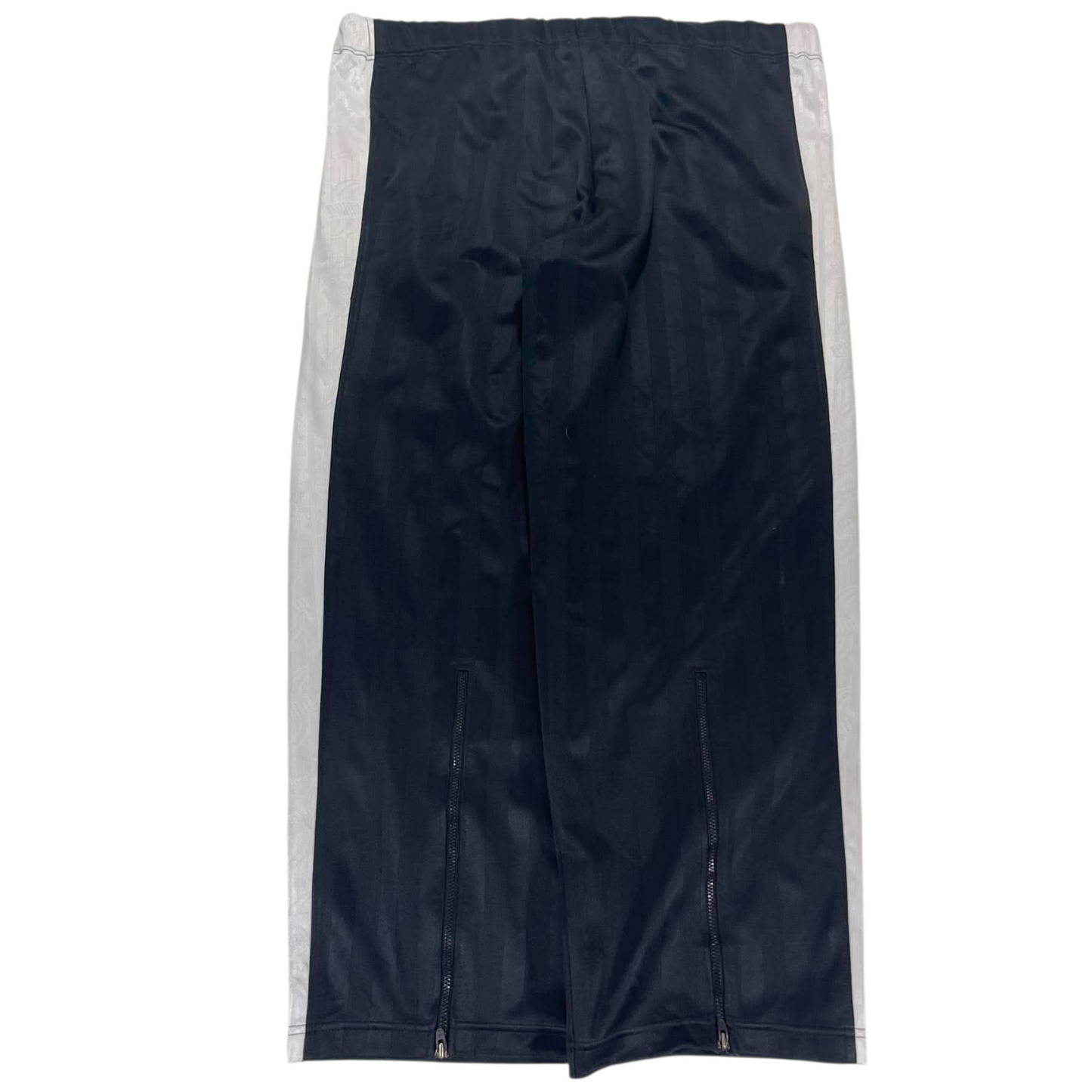 VINTAGE BAGGY PUMA BLACK TRACK PANTS WITH WHITE STRIPES (L-XL)