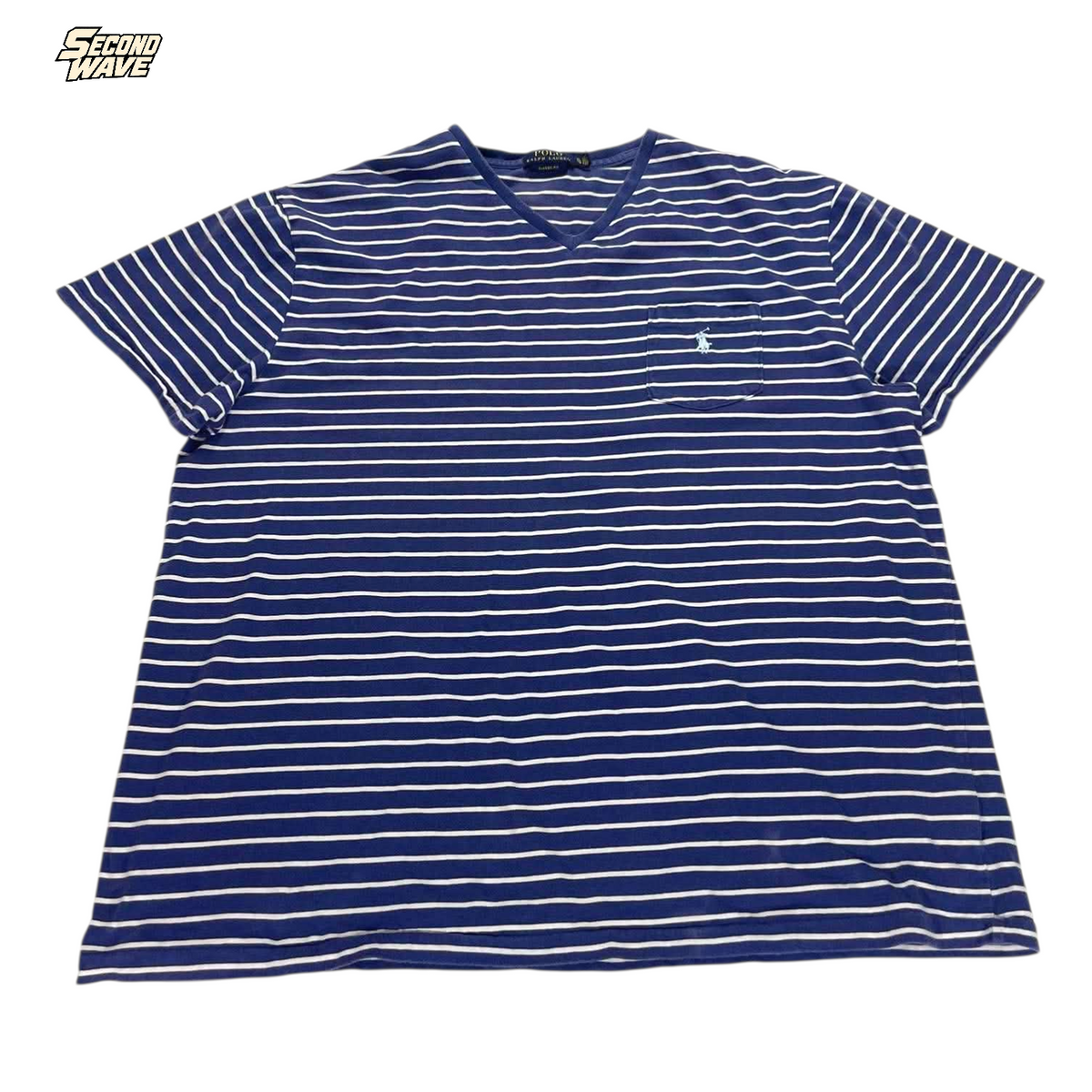 RALPH LAUREN BLUE STRIPED SHIRT (XL)
