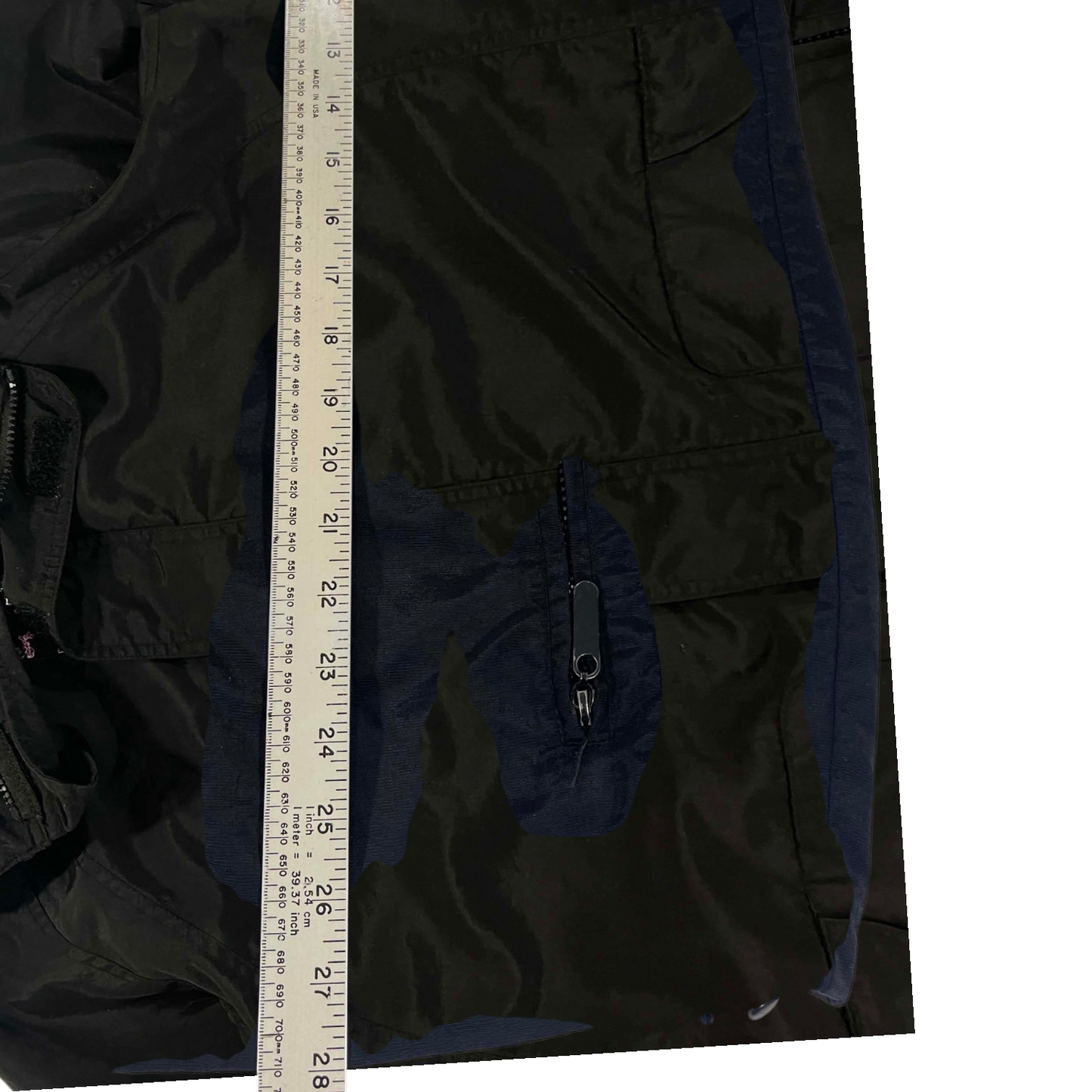 90S PLAIN BLACK WINDBREAKER JACKET (L)