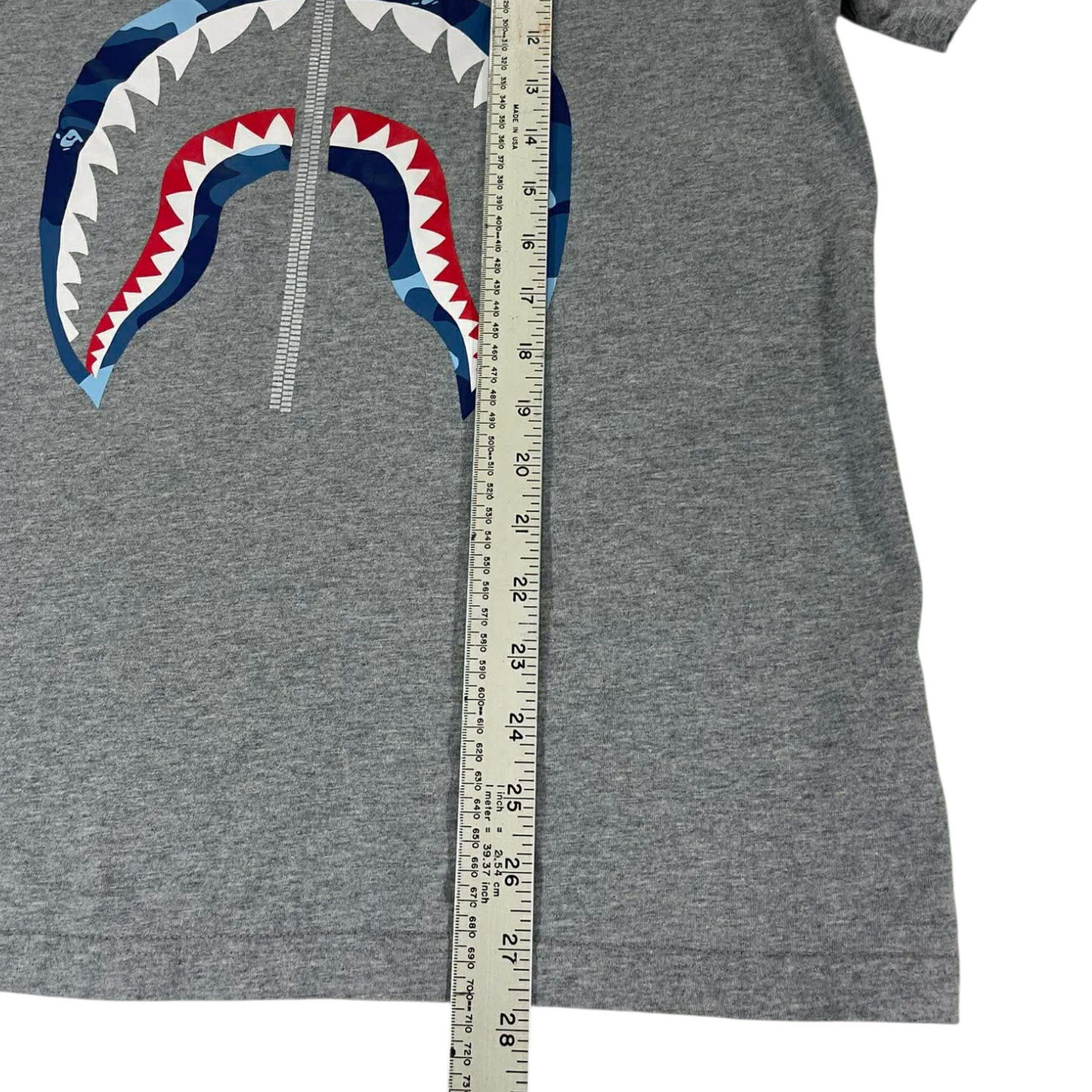 VINTAGE BAPE GREY SHARK TEE (M)