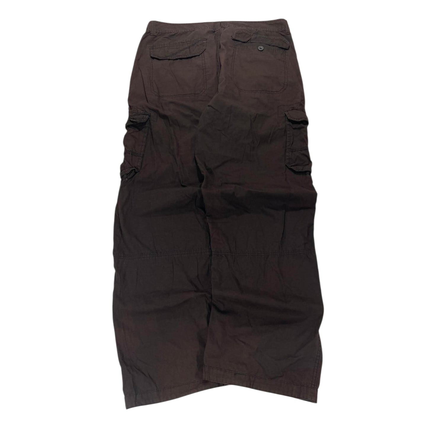VINTAGE JEEP BROWN CARGO PANTS WITH MULTIPLE POCKETS AND A RELAXED FIT (36)