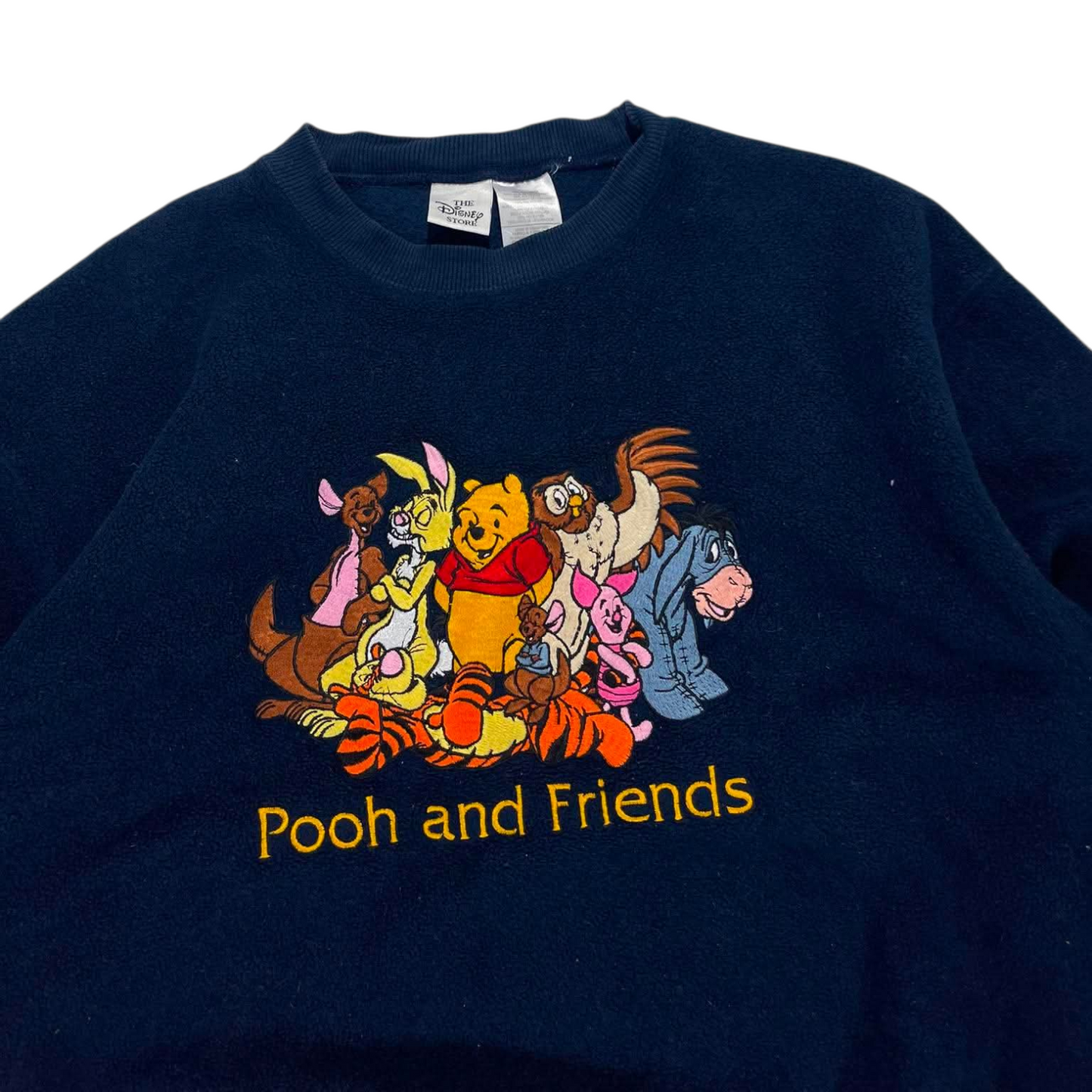 VINTAGE EMBROIDERED DISNEY WINNIE THE POOH NAVY SWEATSHIRT (L)