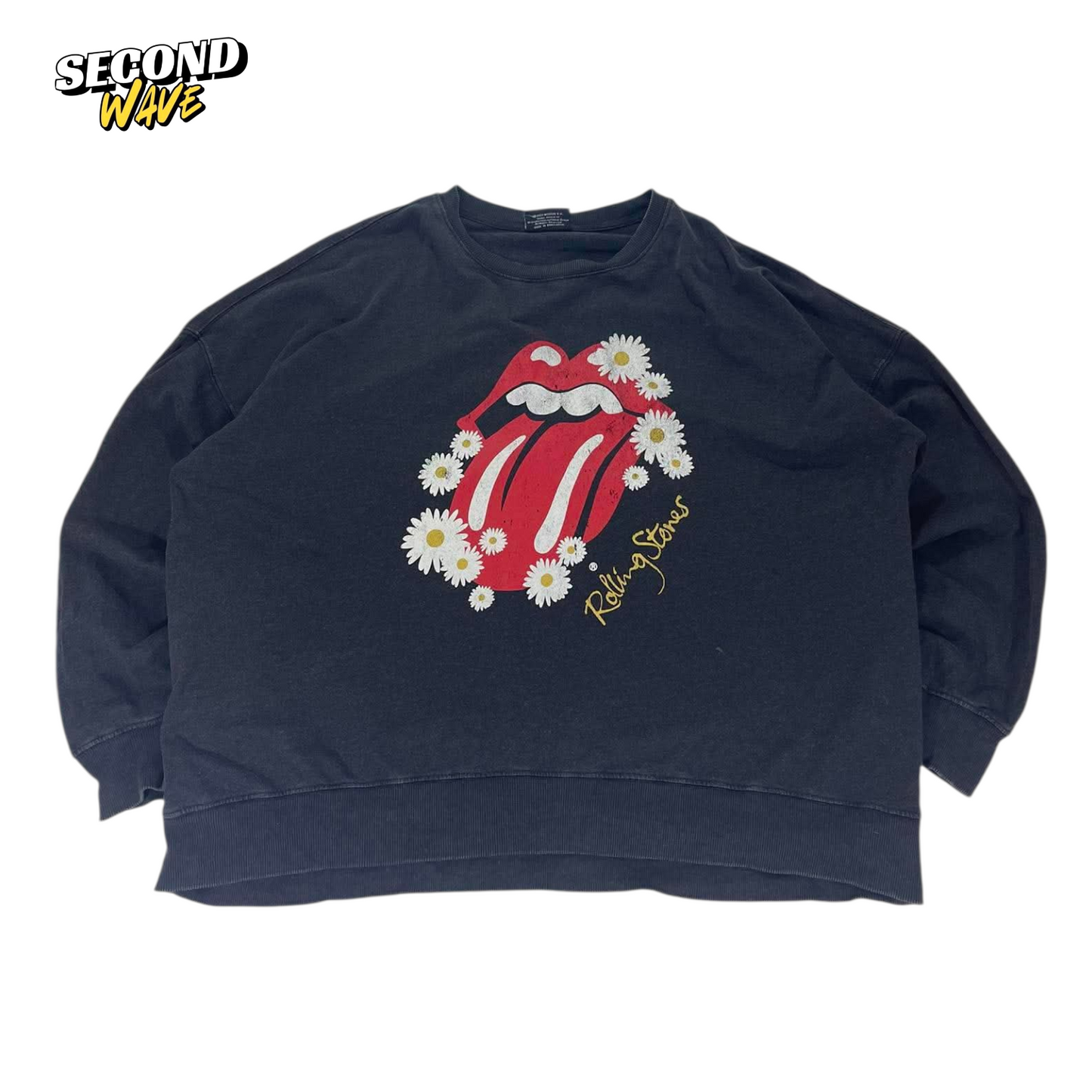 ROLLING STONES NAVY CREWNECK SWEATSHIRT (M-L)