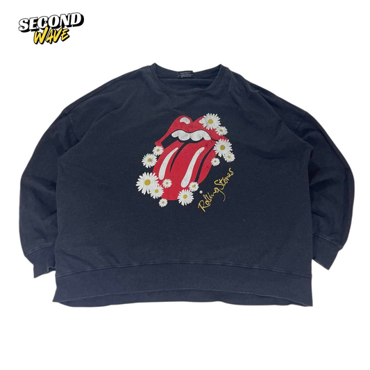 ROLLING STONES NAVY CREWNECK SWEATSHIRT (M-L)