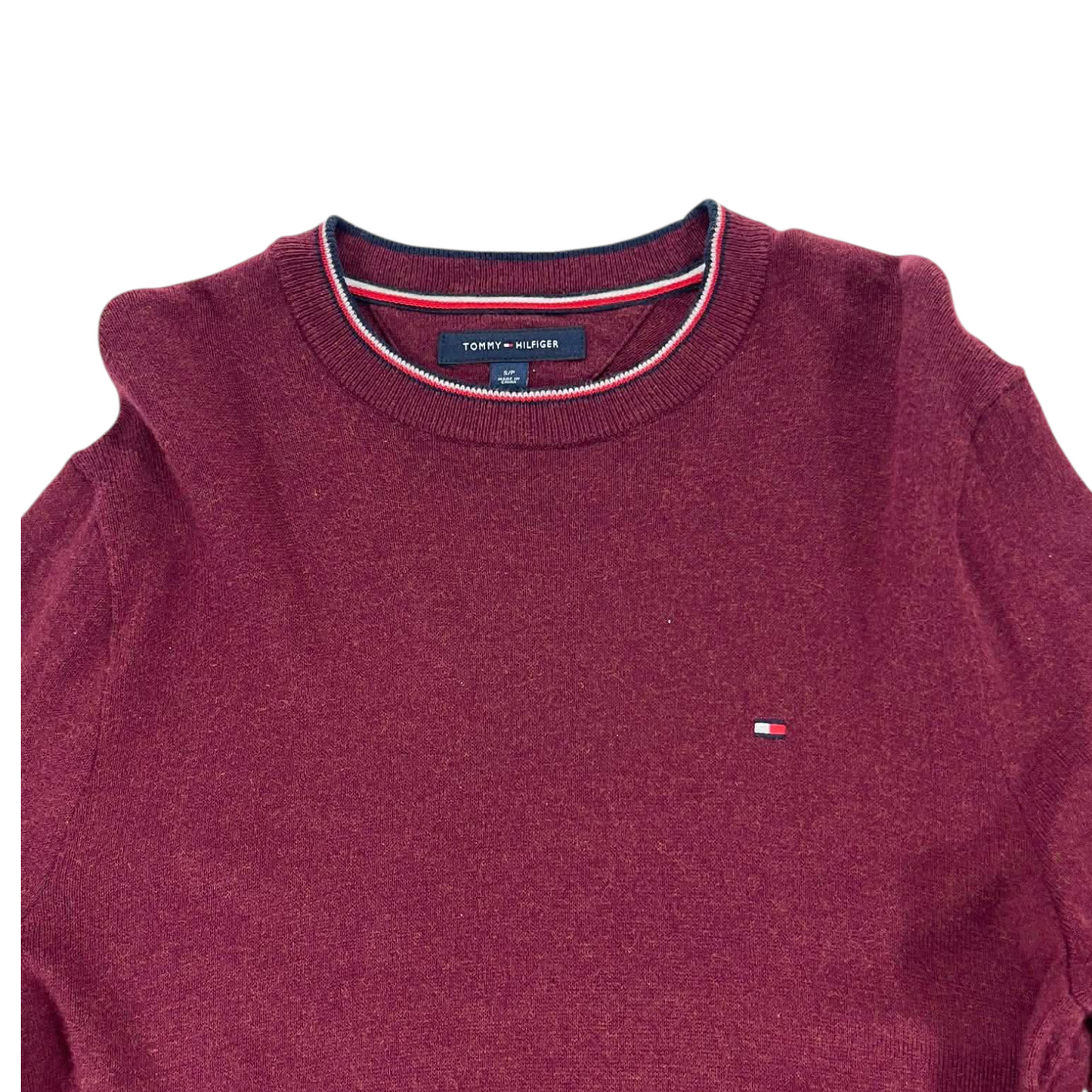 VINTAGE TOMMY HILFIGER BURGUNDY SWEATER (M)