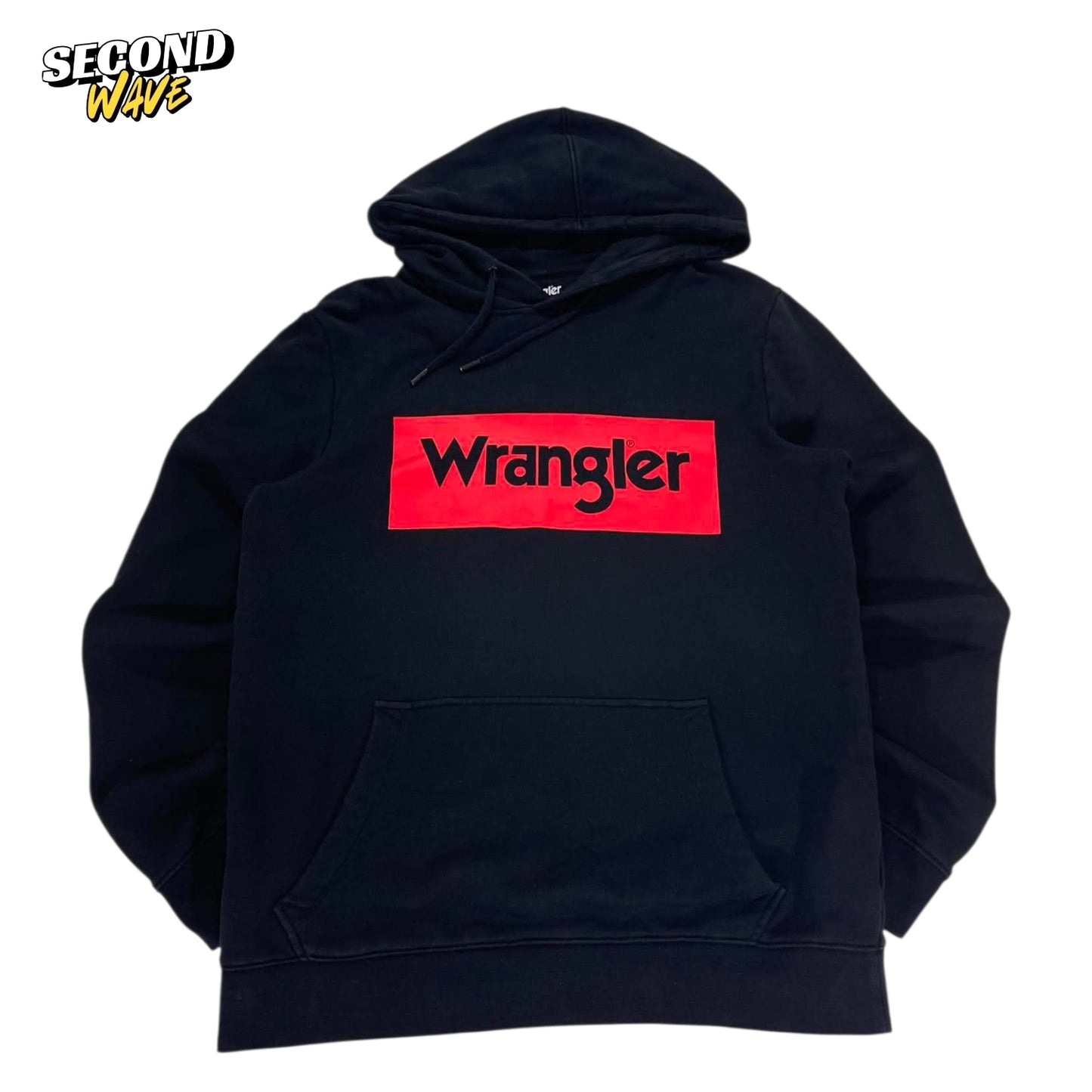 WRANGLER BLACK & RED BOX LOGO HOODIE (S)