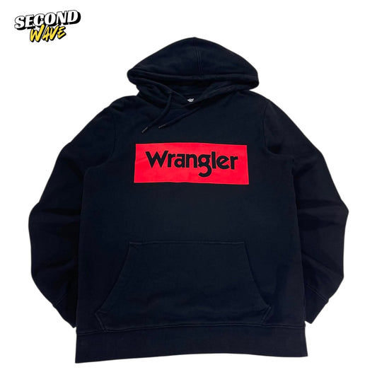 WRANGLER BLACK & RED BOX LOGO HOODIE (S)