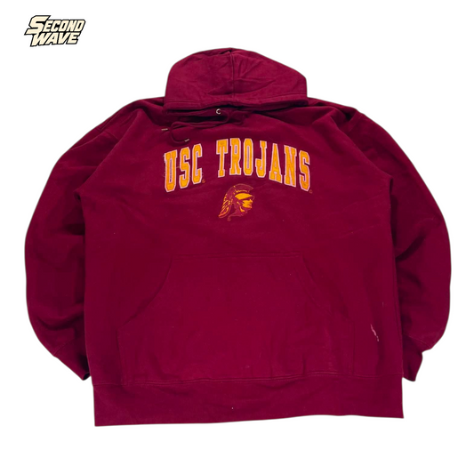VINTAGE USC TROJANS RED HOODIE (XL)