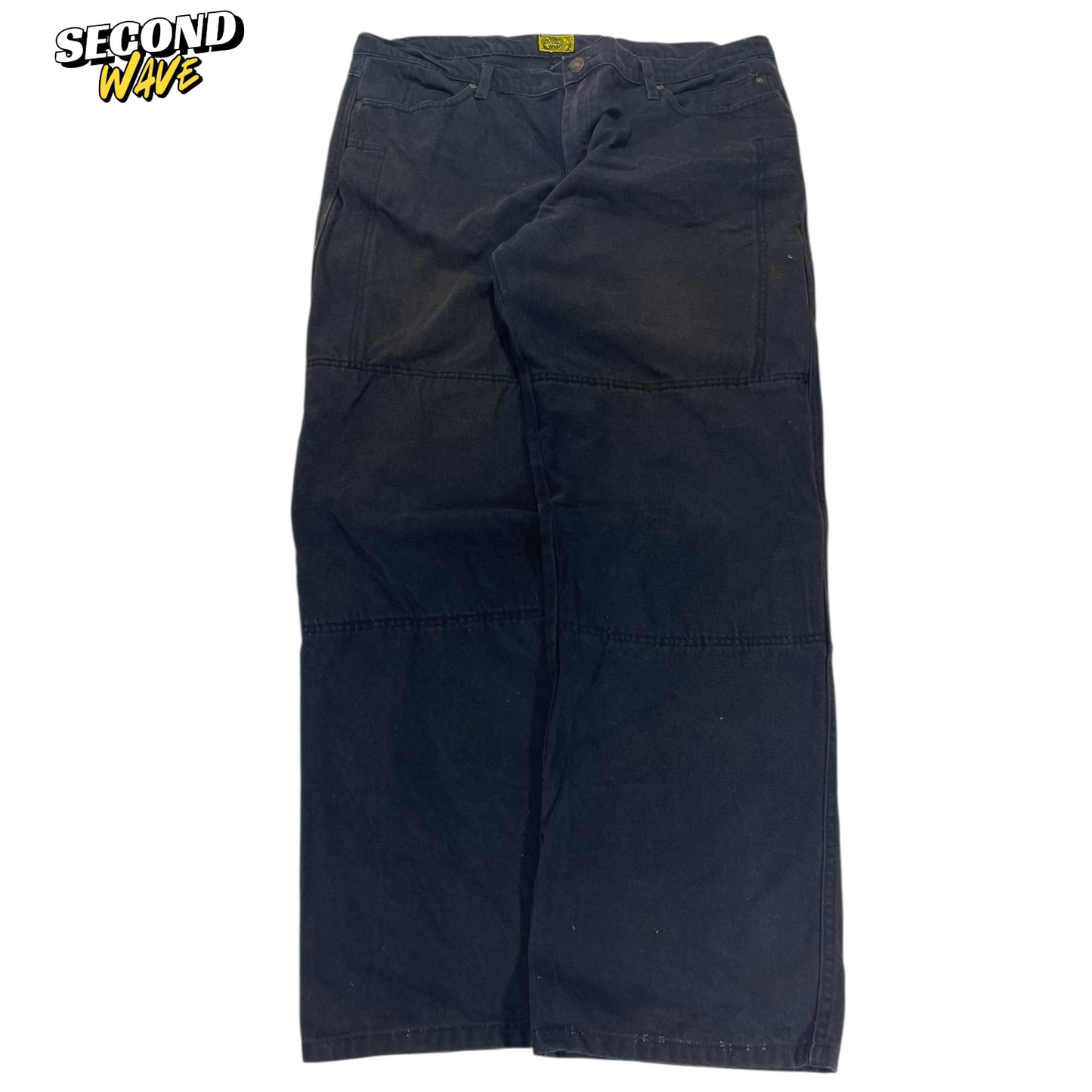 VINTAGE DRAGGIN BAGGY BLACK DENIM JEANS WITH A RELAXED FIT (40)