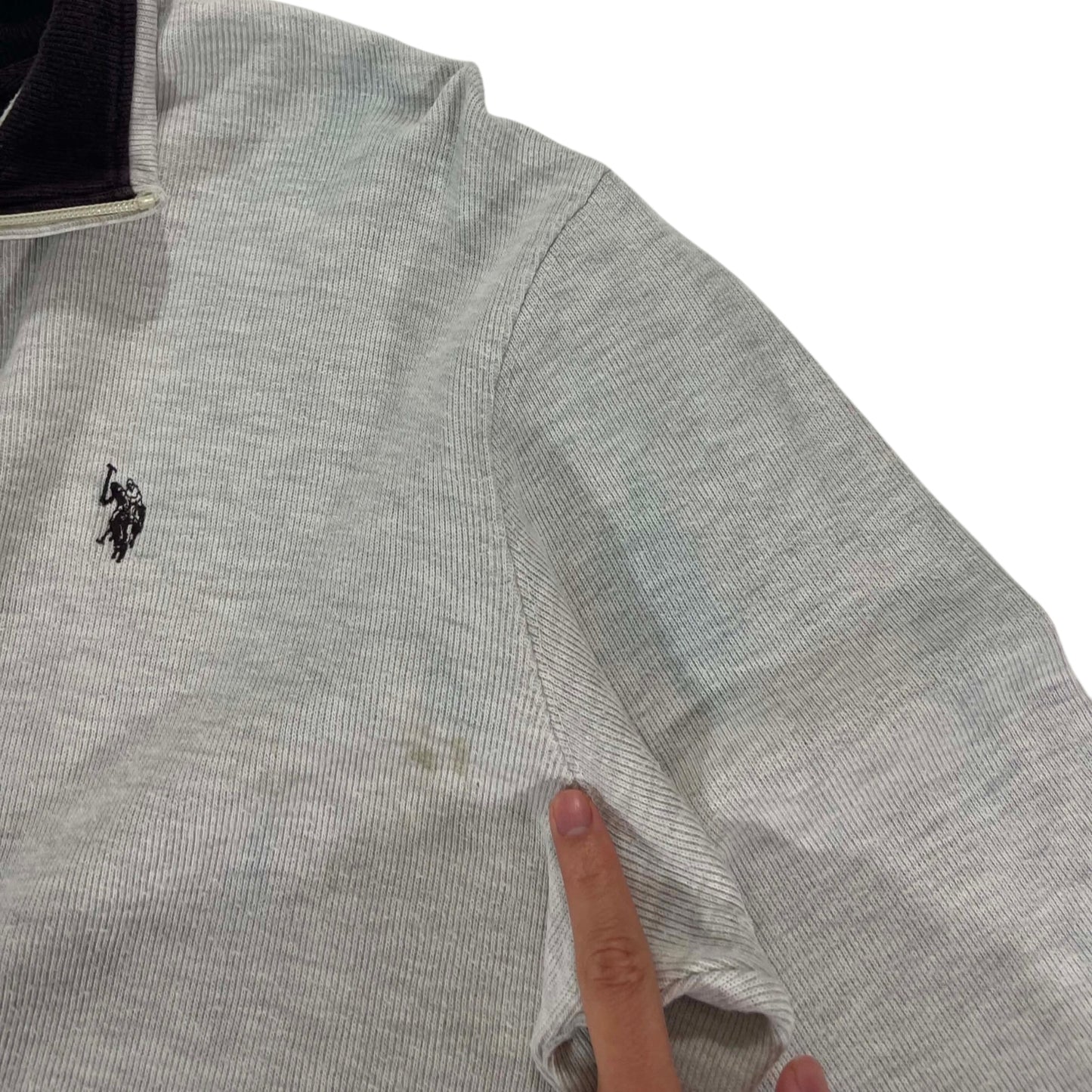 VINTAGE GRAY US POLO RALPH LAUREN QUARTER ZIP (XXL)