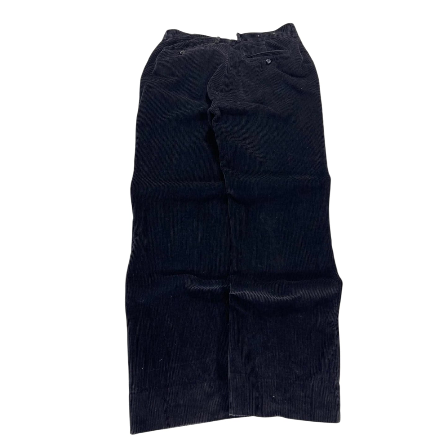 VINTAGE BLACK CORDUROY TROUSERS (30)