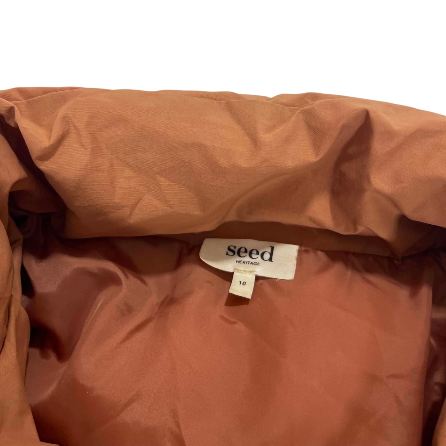 SEED HERITAGE BROWN PUFFER JACKET (UK10)
