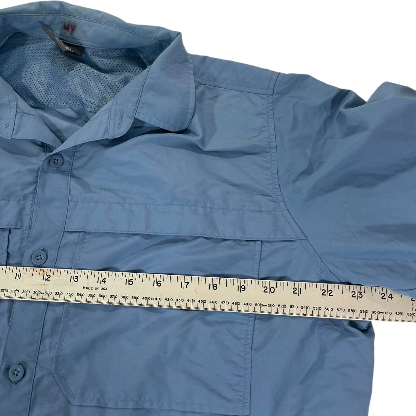 KATHMANDU BLUE BUTTON UP SHIRT (L)