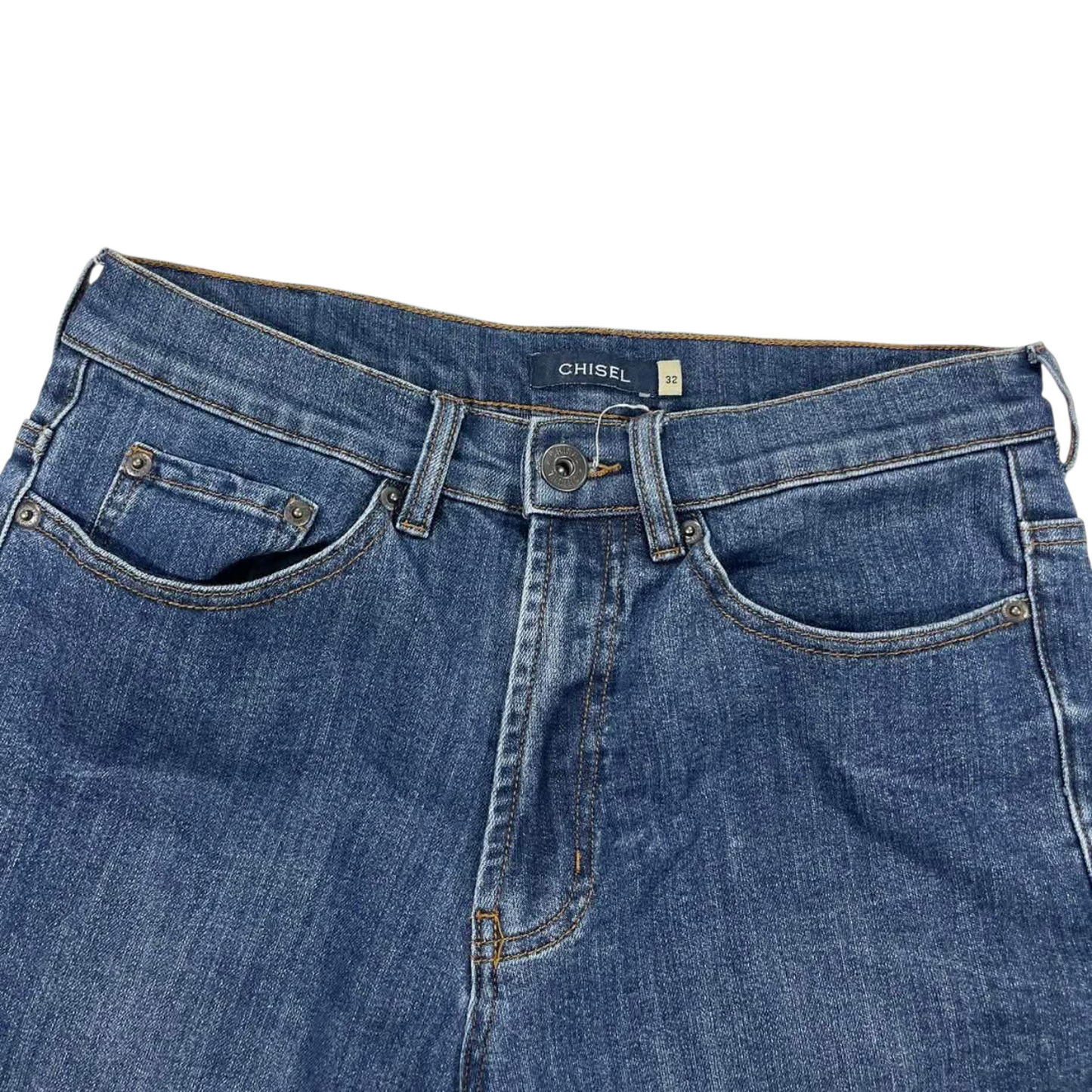 Y2K CHISEL BLUE DENIM SHORTS (32)