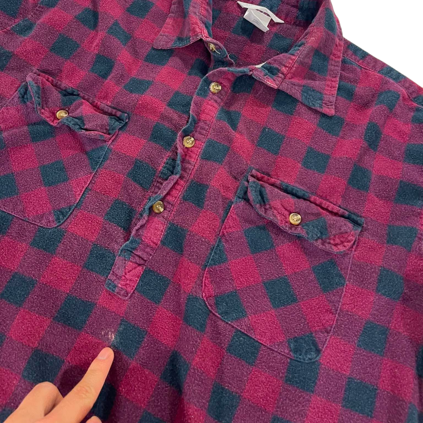 100% COTTON STRONGMAN PLAID BUTTON UP (XL)