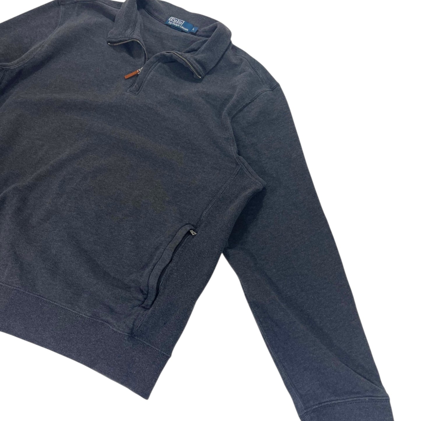VINTAGE POLO RALPH LAUREN BLACK QUARTER ZIP (L)