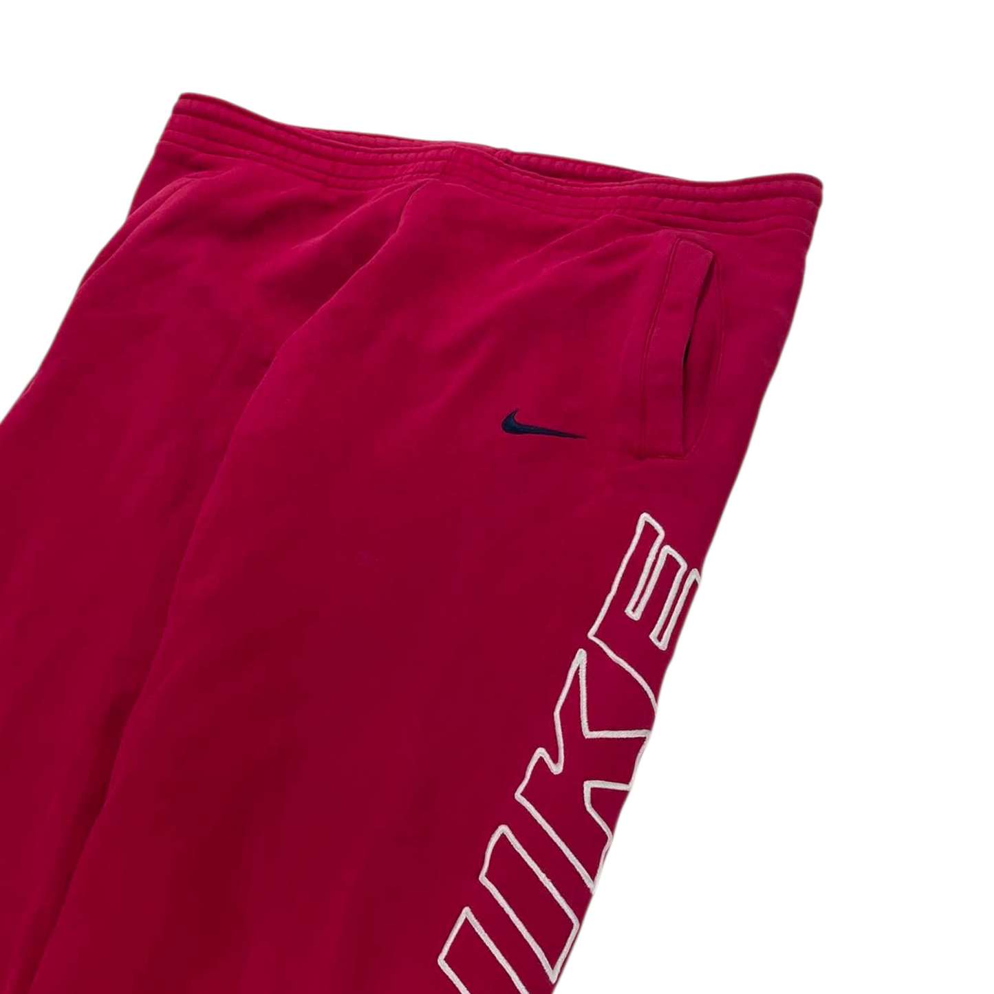 VINTAGE EMBROIDERED NIKE RED SWEATPANTS (XL) ⁹