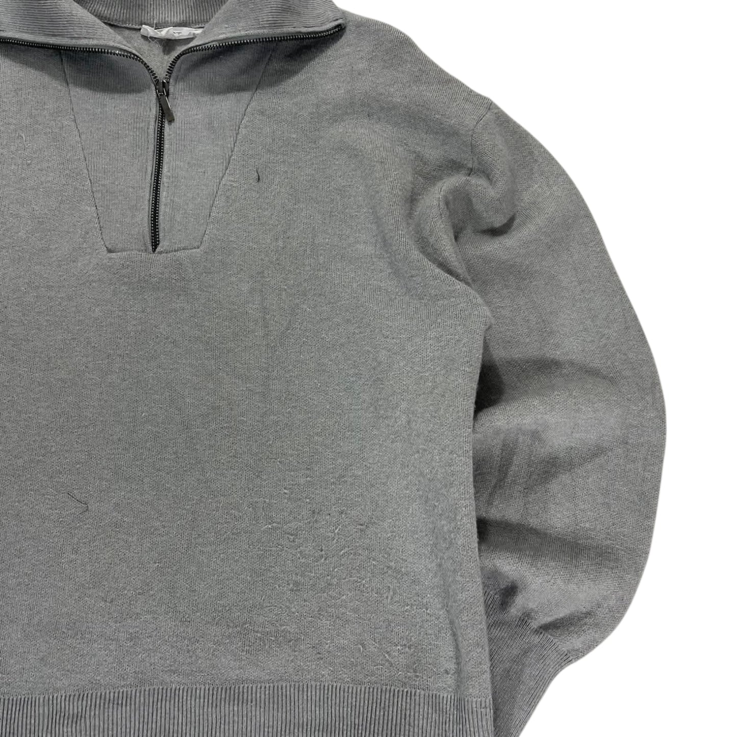 GREY QUARTER ZIP SWEATSHIRT (M)