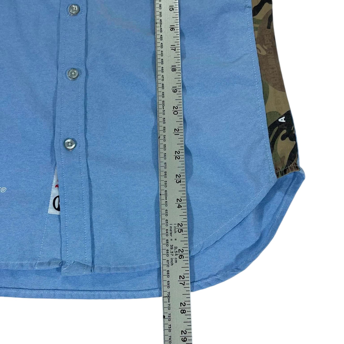 AAPE BLUE BUTTON UP SHIRT (M)