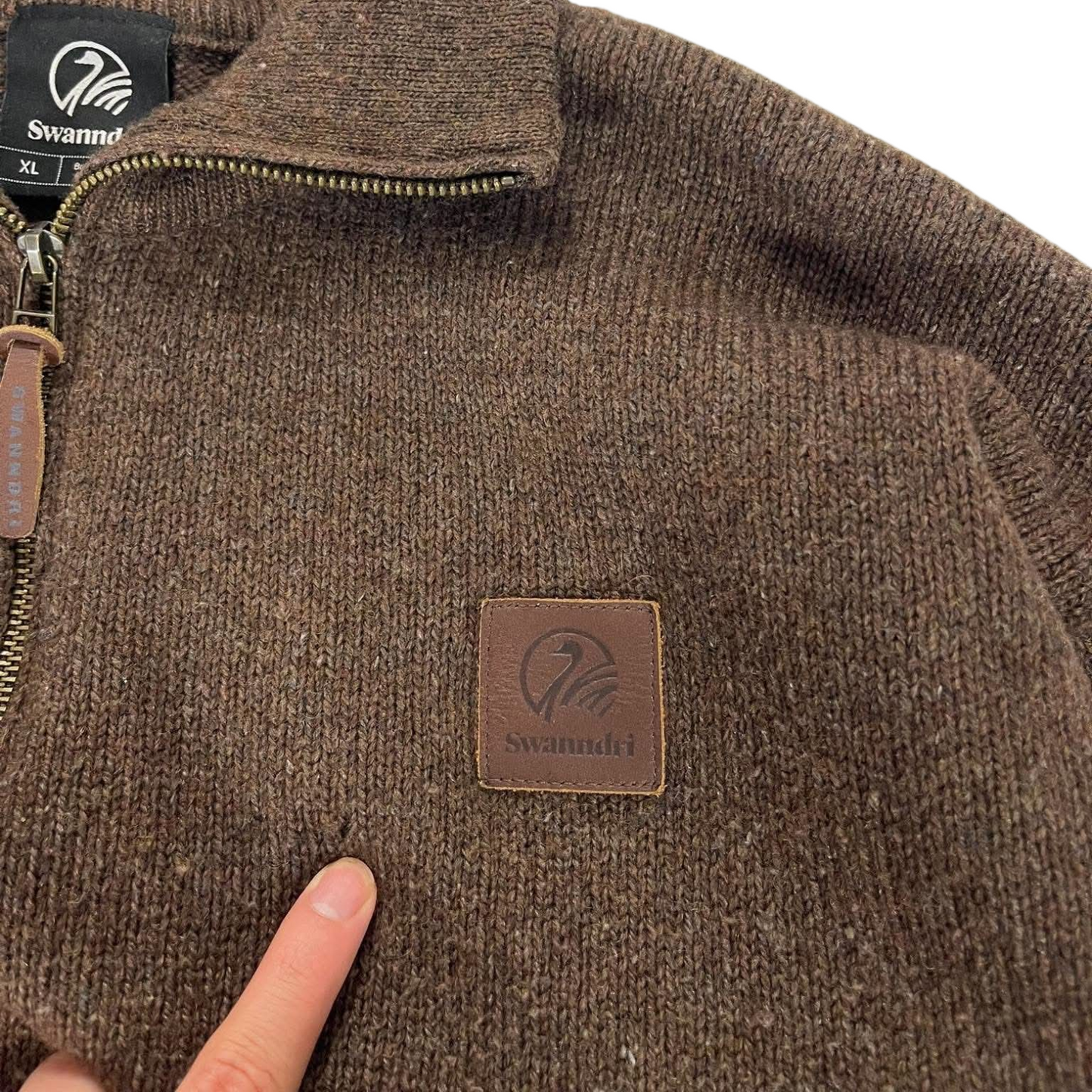 SWANNDRI BROWN QUARTER ZIP (BEST FIT LARGE)