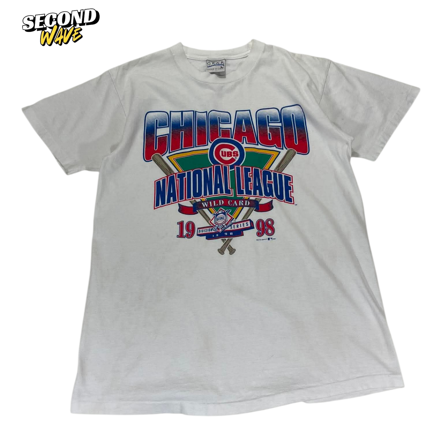 VINTAGE 90s CHICAGO CUBS NATIONAL LEAGUE WHITE T-SHIRT (L)